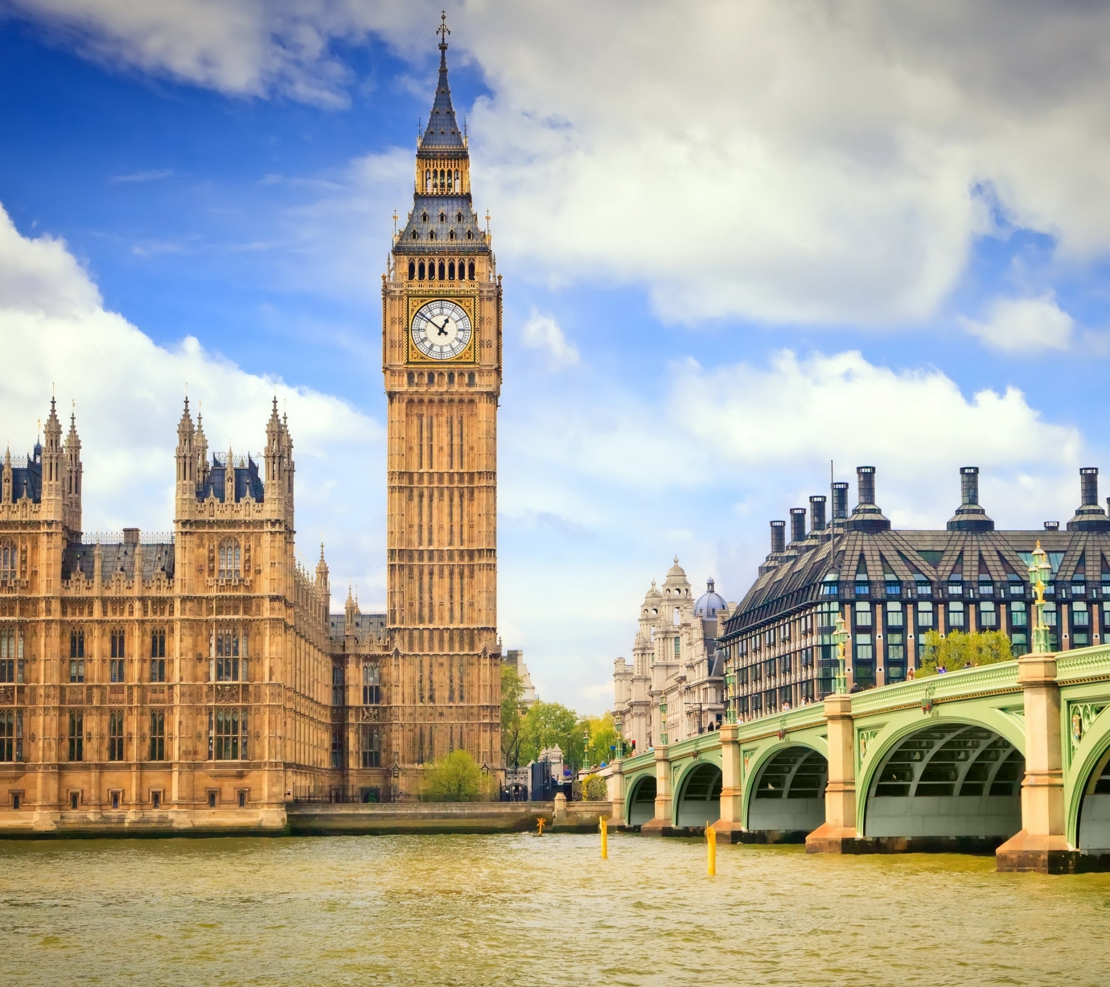 Скачать картинку Памятники, Лондон, Мост, Великобритания, Темза, Соединенное Королевство, Вестминстерский Дворец, Сделано Человеком, Большой Бен в телефон бесплатно.