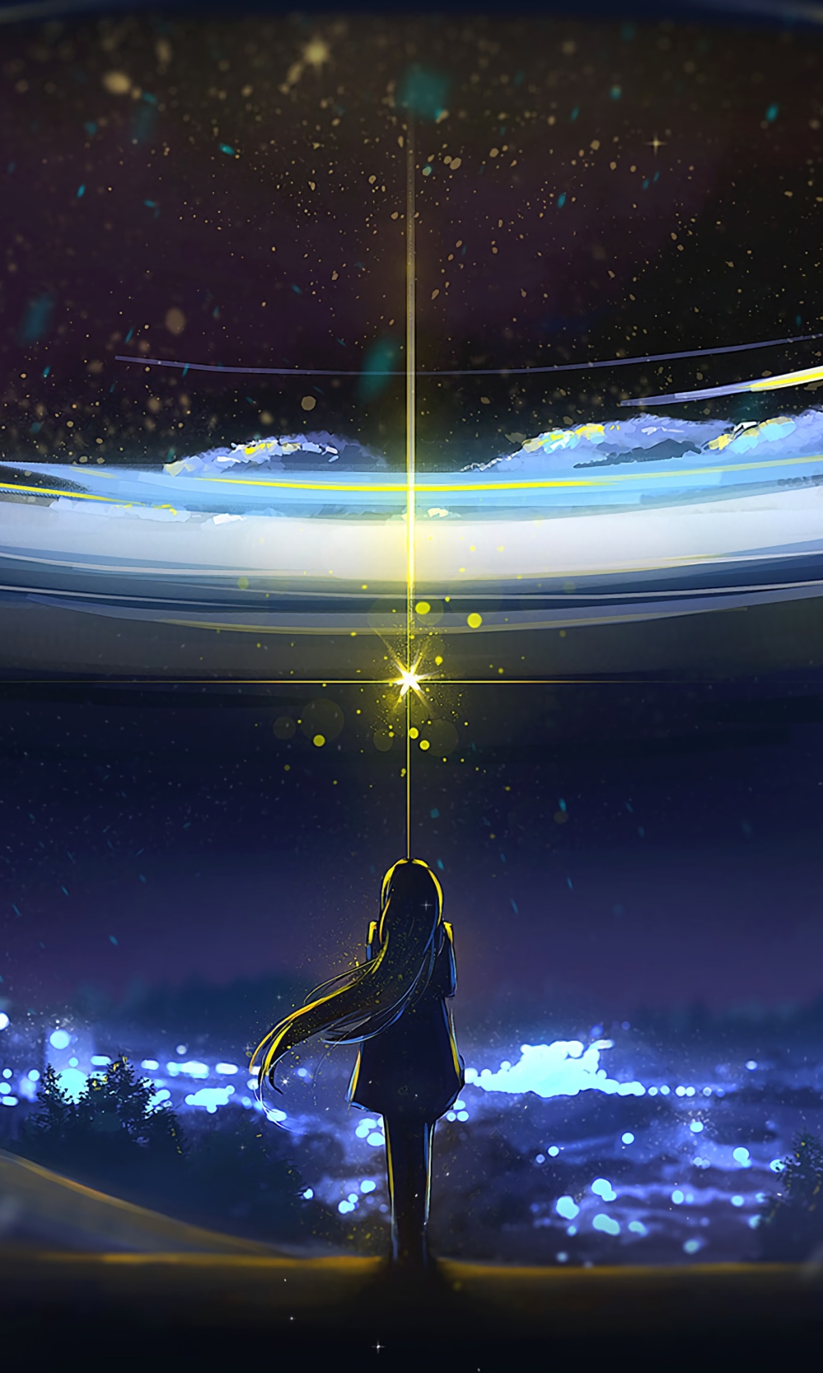 Download mobile wallpaper Anime, Magic, Night, Original for free.