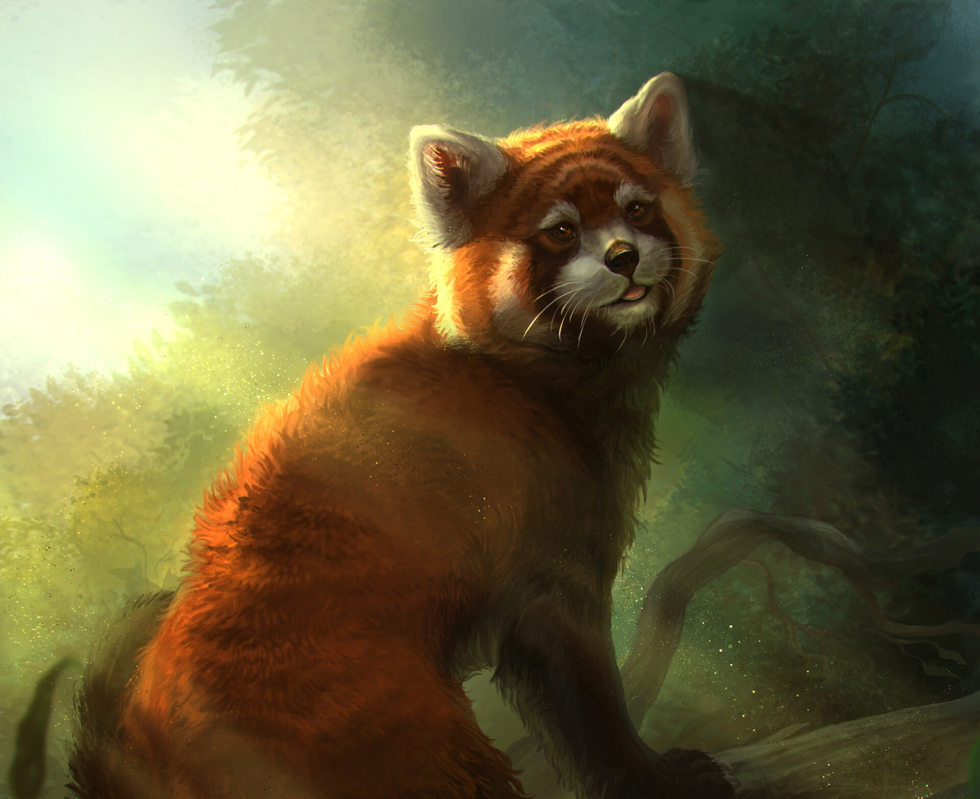 Download mobile wallpaper Fantasy, Animal, Red Panda, Fantasy Animals for free.