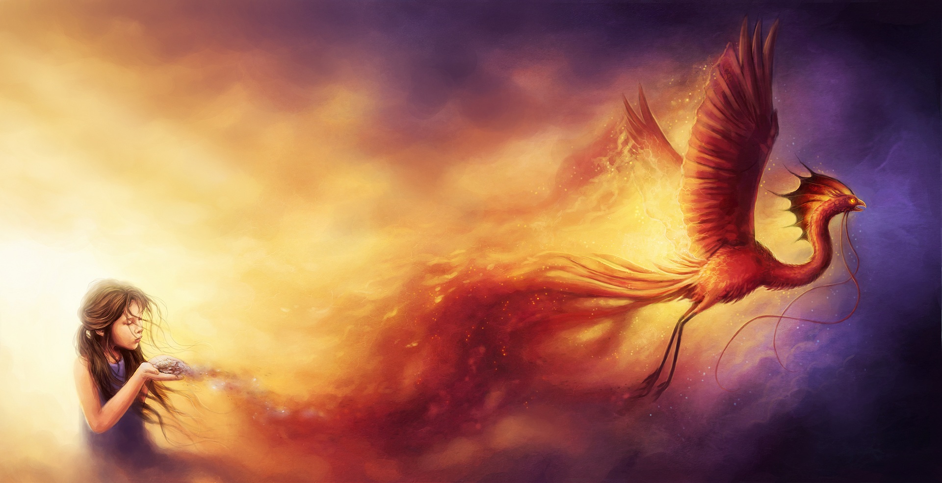 Free download wallpaper Fantasy, Fire, Flame, Phoenix, Fantasy Animals on your PC desktop