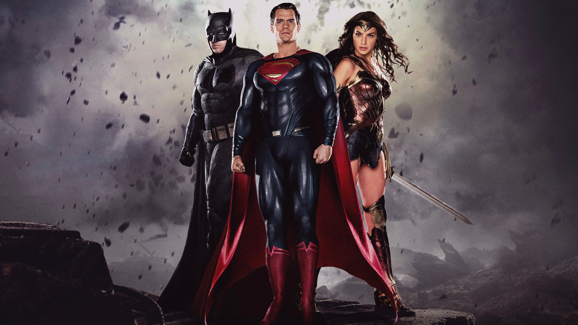Скачать обои бесплатно Кино, Бэтмен, Супермен, Чудо Женщина, Галь Гадот, Генри Кавилл, Бэтмен Против Супермена: На Заре Справедливости картинка на рабочий стол ПК
