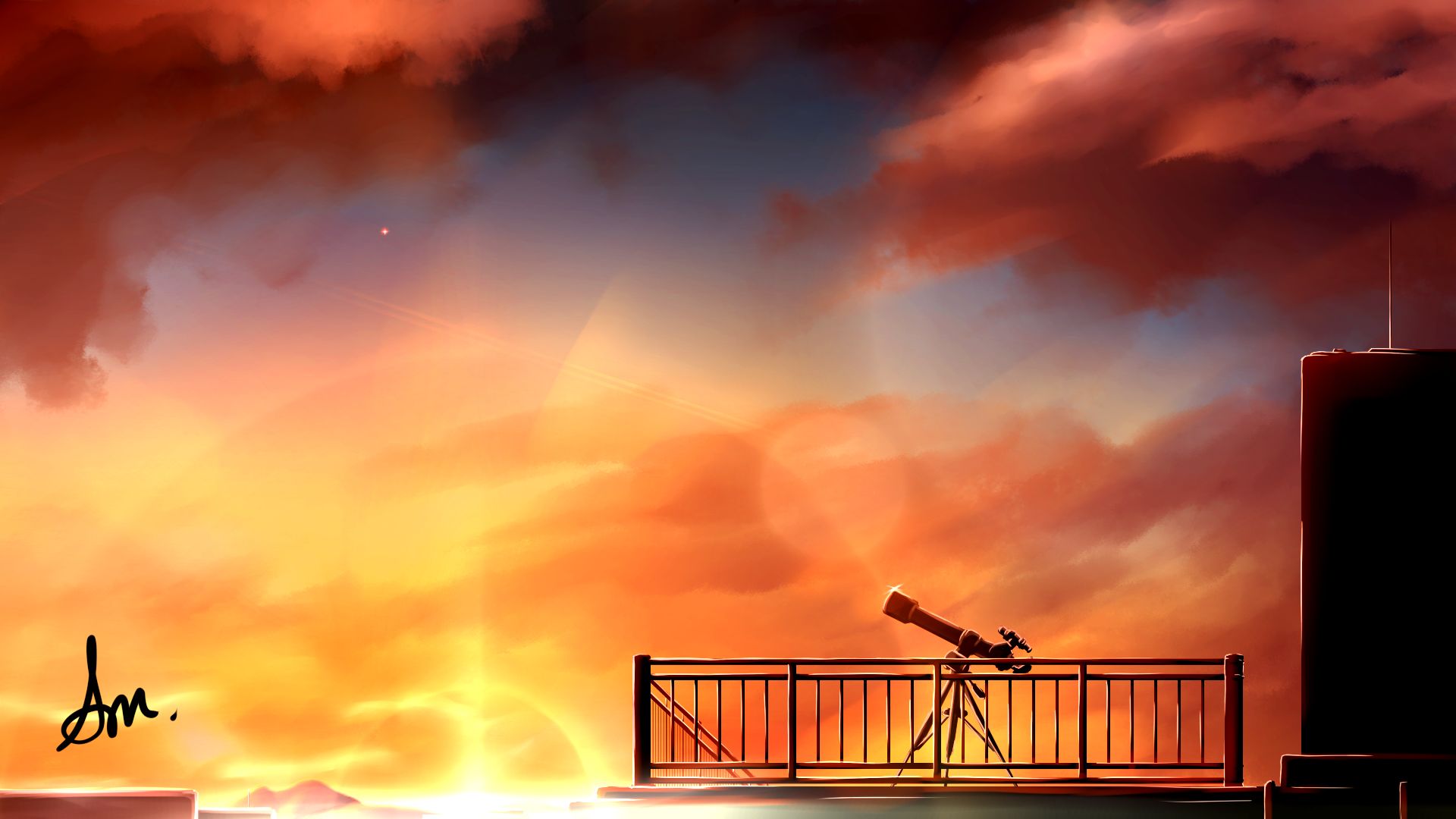 Download mobile wallpaper Anime, Telescope, Original for free.