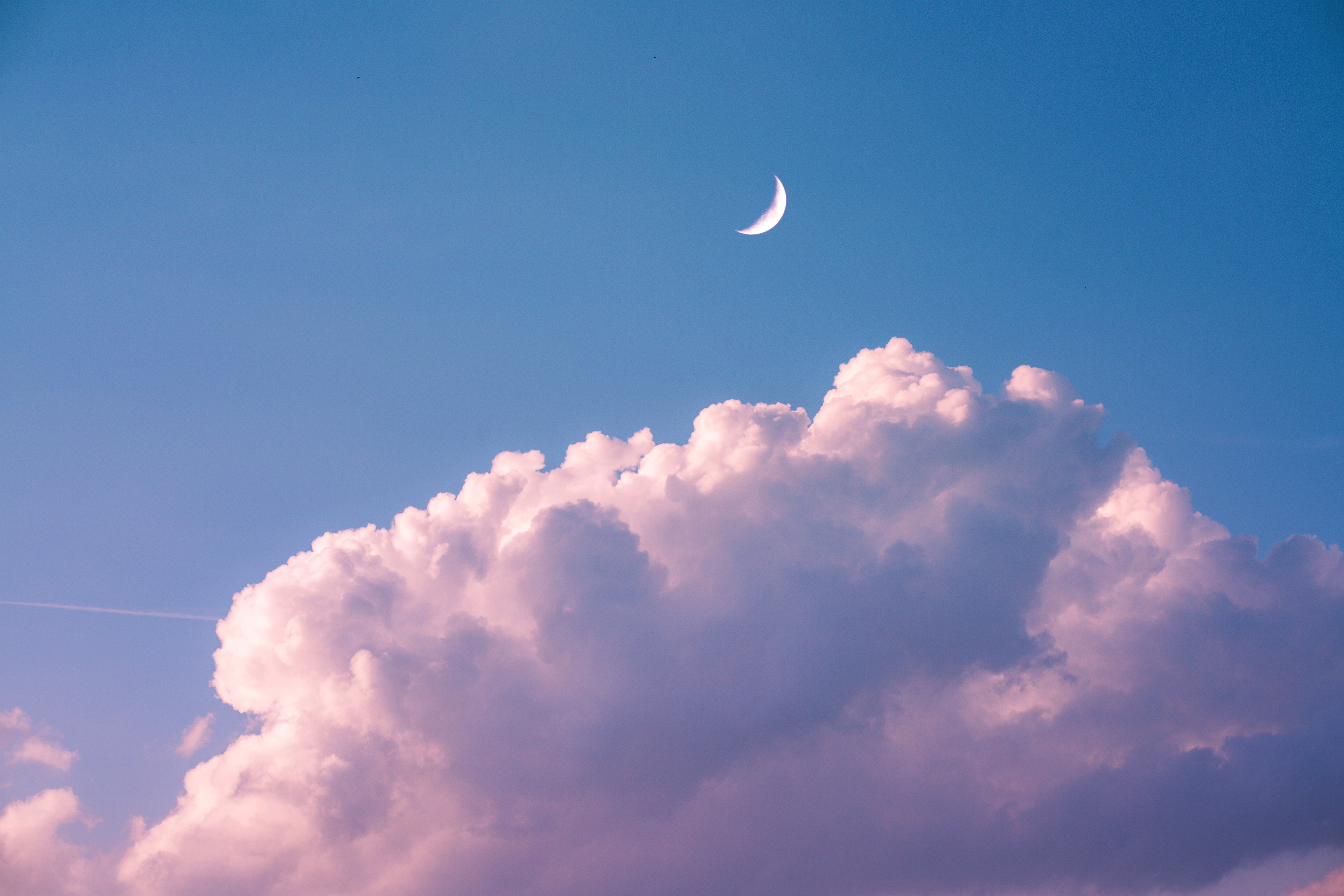 Download mobile wallpaper Cloud, Nature, Sky, Moon for free.
