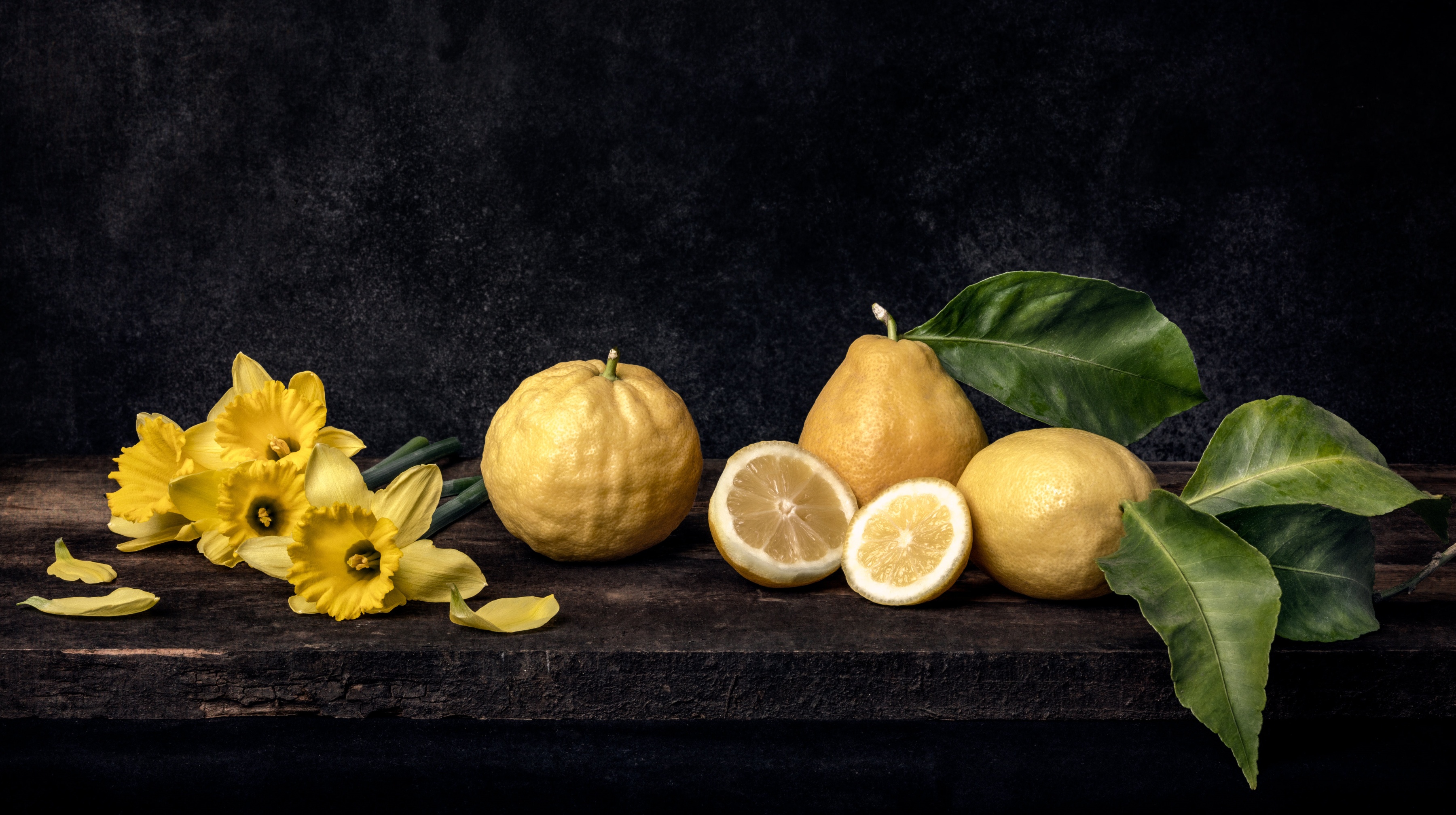 Download mobile wallpaper Food, Lemon, Daffodil for free.