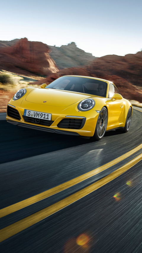 Download mobile wallpaper Porsche, Car, Porsche 911, Porsche 911 Carrera 4S, Vehicle, Vehicles, Porsche 911 Carrera, Yellow Car for free.