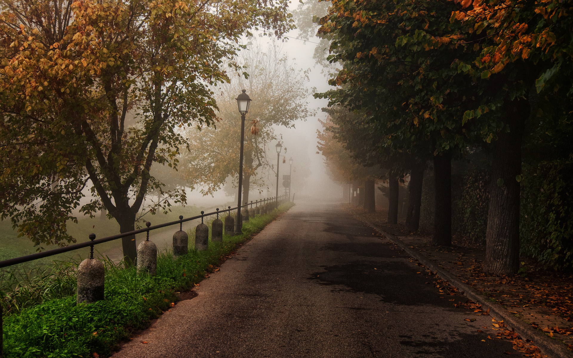 Free download wallpaper Landscape, Roads, Autumn on your PC desktop