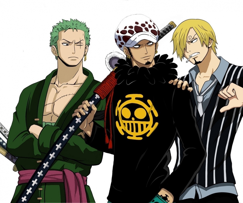 Download mobile wallpaper Anime, One Piece, Roronoa Zoro, Sanji (One Piece), Trafalgar Law for free.