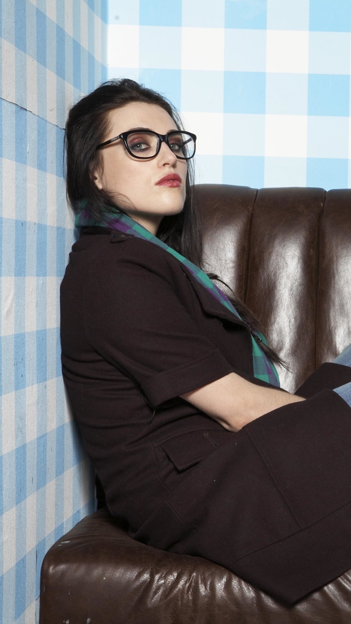 Download mobile wallpaper Glasses, Celebrity, Canadian, Black Hair, Actress, Katie Mcgrath for free.
