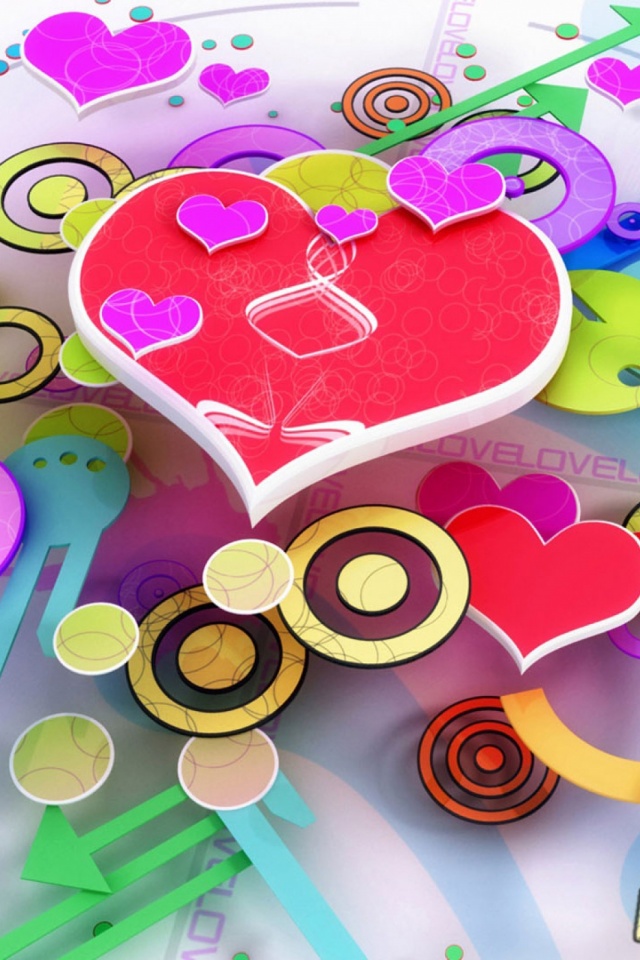 Download mobile wallpaper 3D, Colors, Heart, Artistic for free.