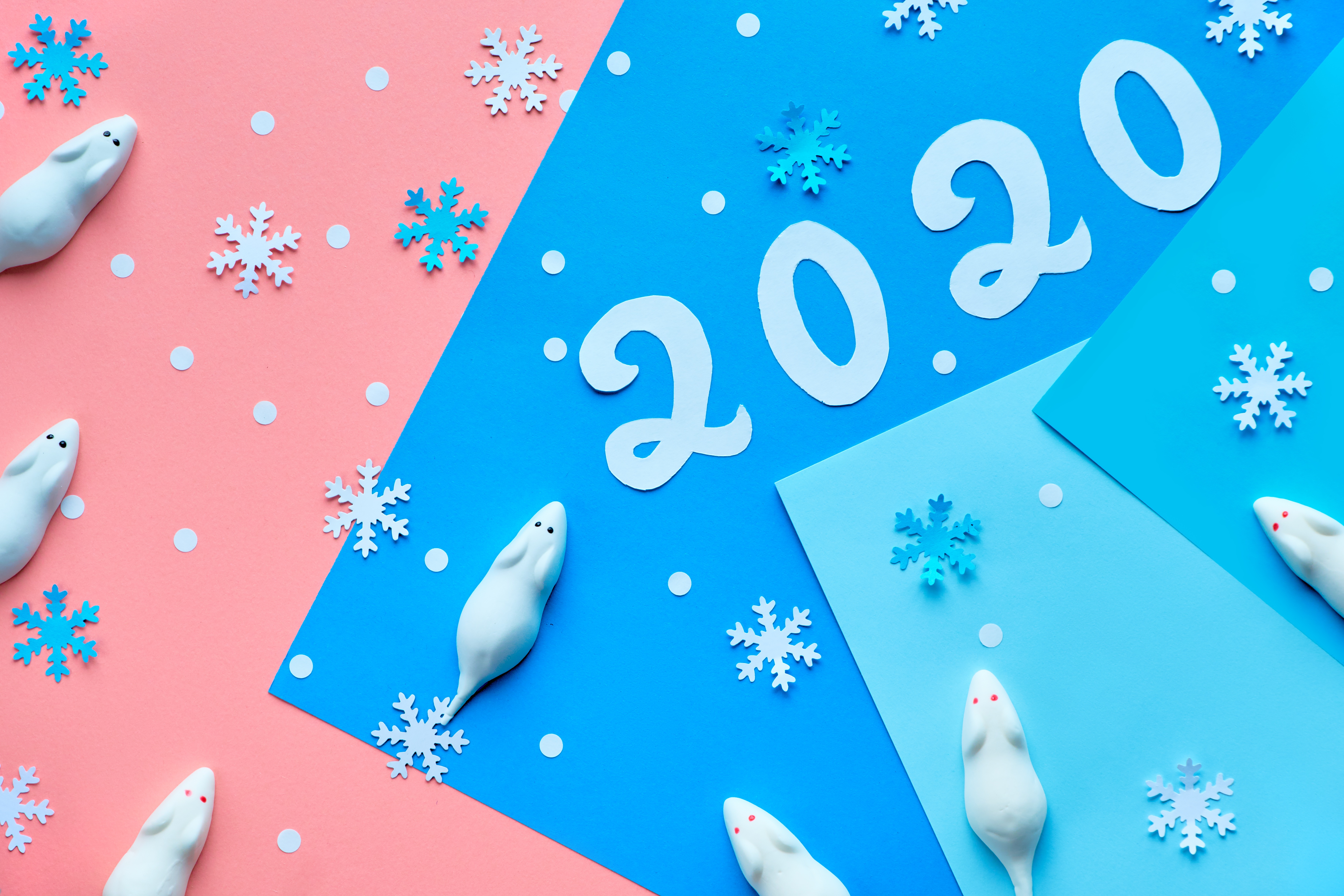 PCデスクトップに新年, スノーフレーク, ホリデー, 2020年新年画像を無料でダウンロード