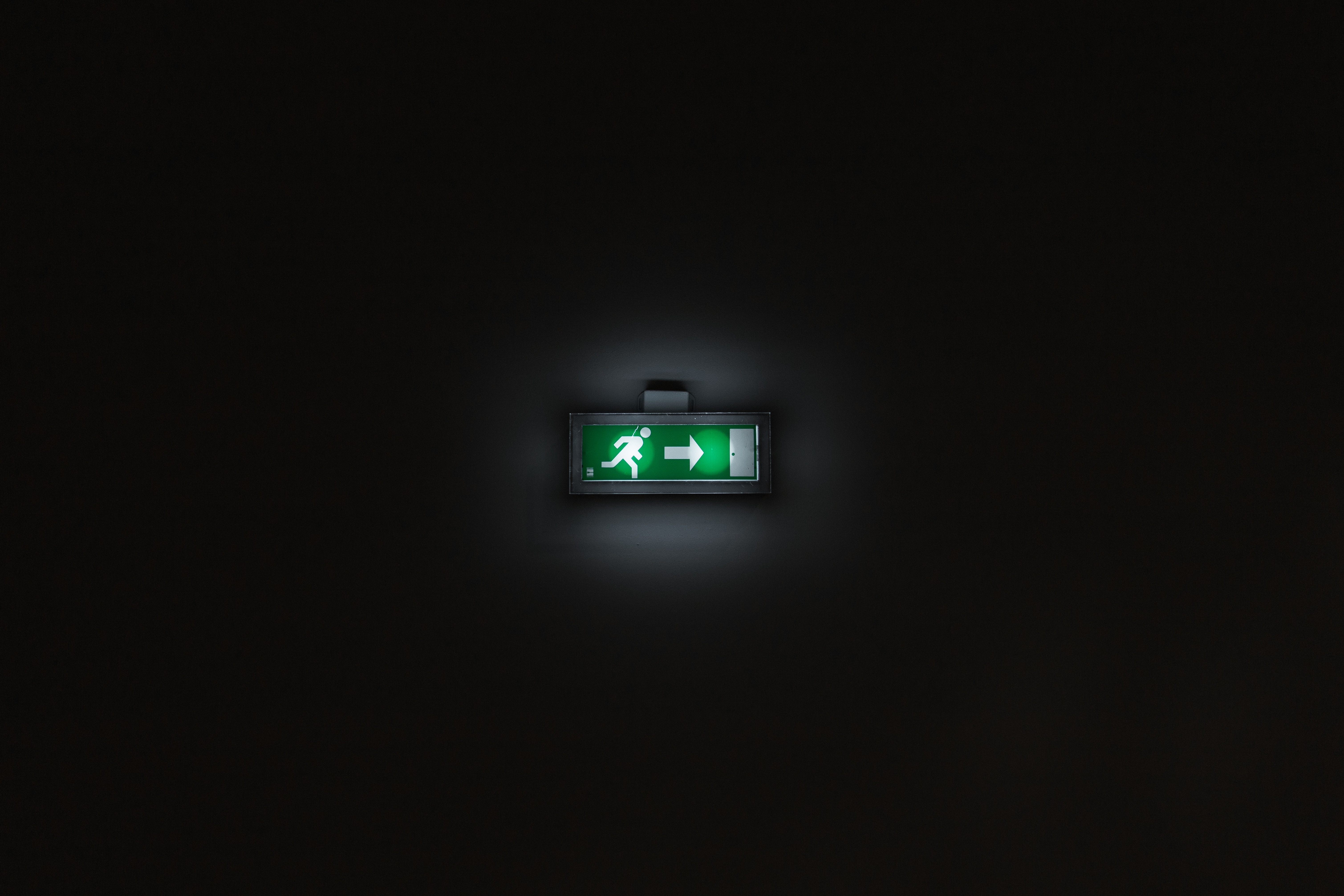 exit, illumination, dark, backlight, pointer, sign, output