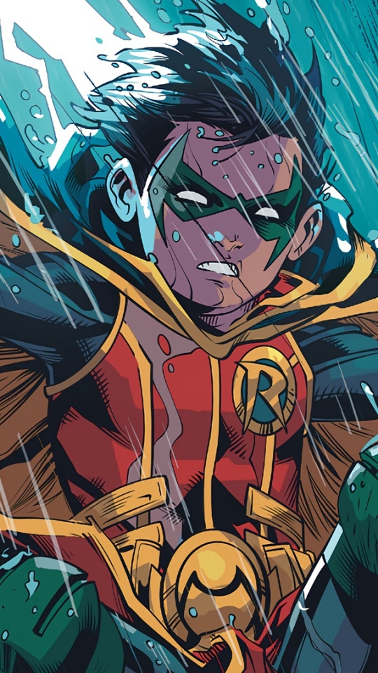 Download mobile wallpaper Rain, Batman, Comics, Dc Comics, Robin (Dc Comics), Damian Wayne for free.