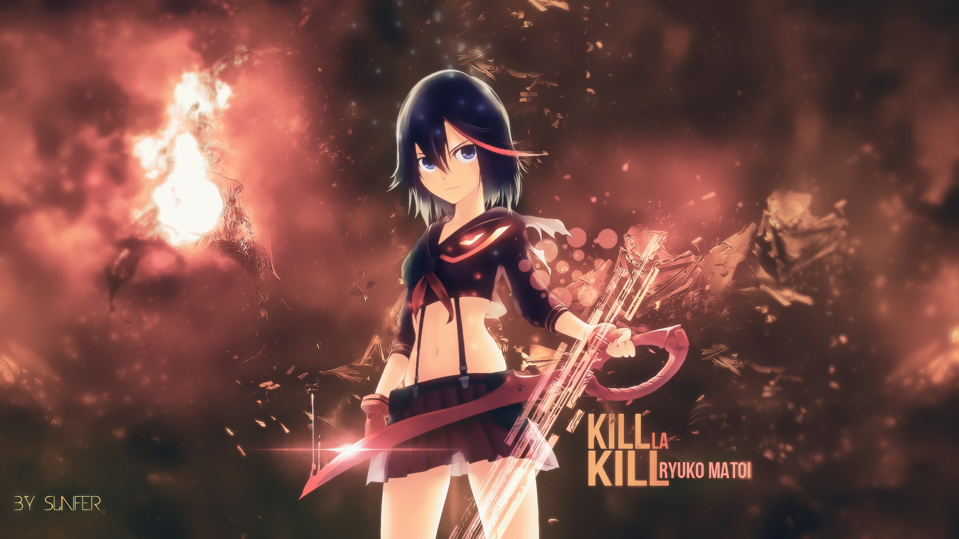 Laden Sie das Animes, Ryūko Matoi, Kiru Ra Kiru: Kill La Kill, Senketsu (Kill La Kill)-Bild kostenlos auf Ihren PC-Desktop herunter