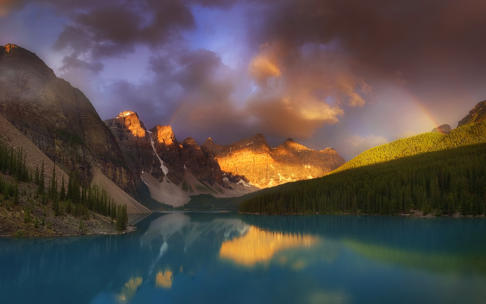 PCデスクトップに自然, 湖, 山, カナダ, 森, 地球画像を無料でダウンロード