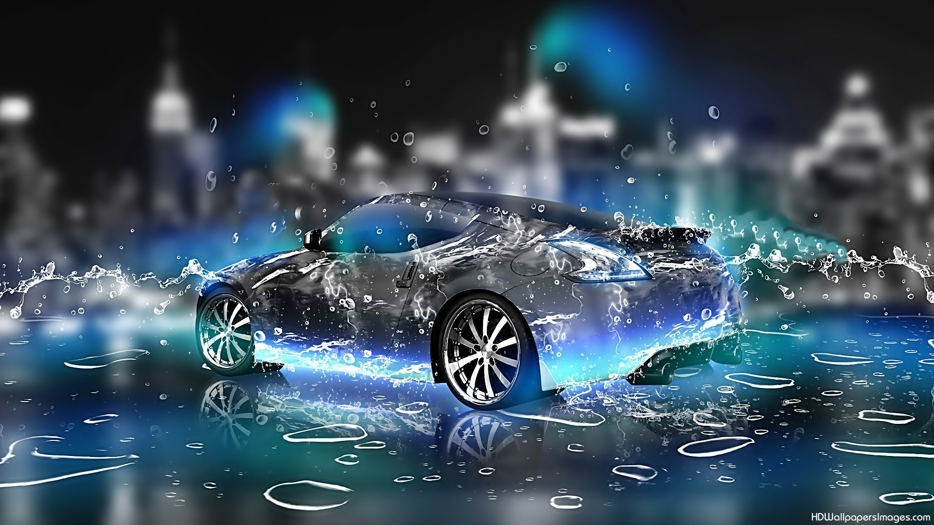 Download mobile wallpaper Rain, Car, Artistic, Vehicles for free.