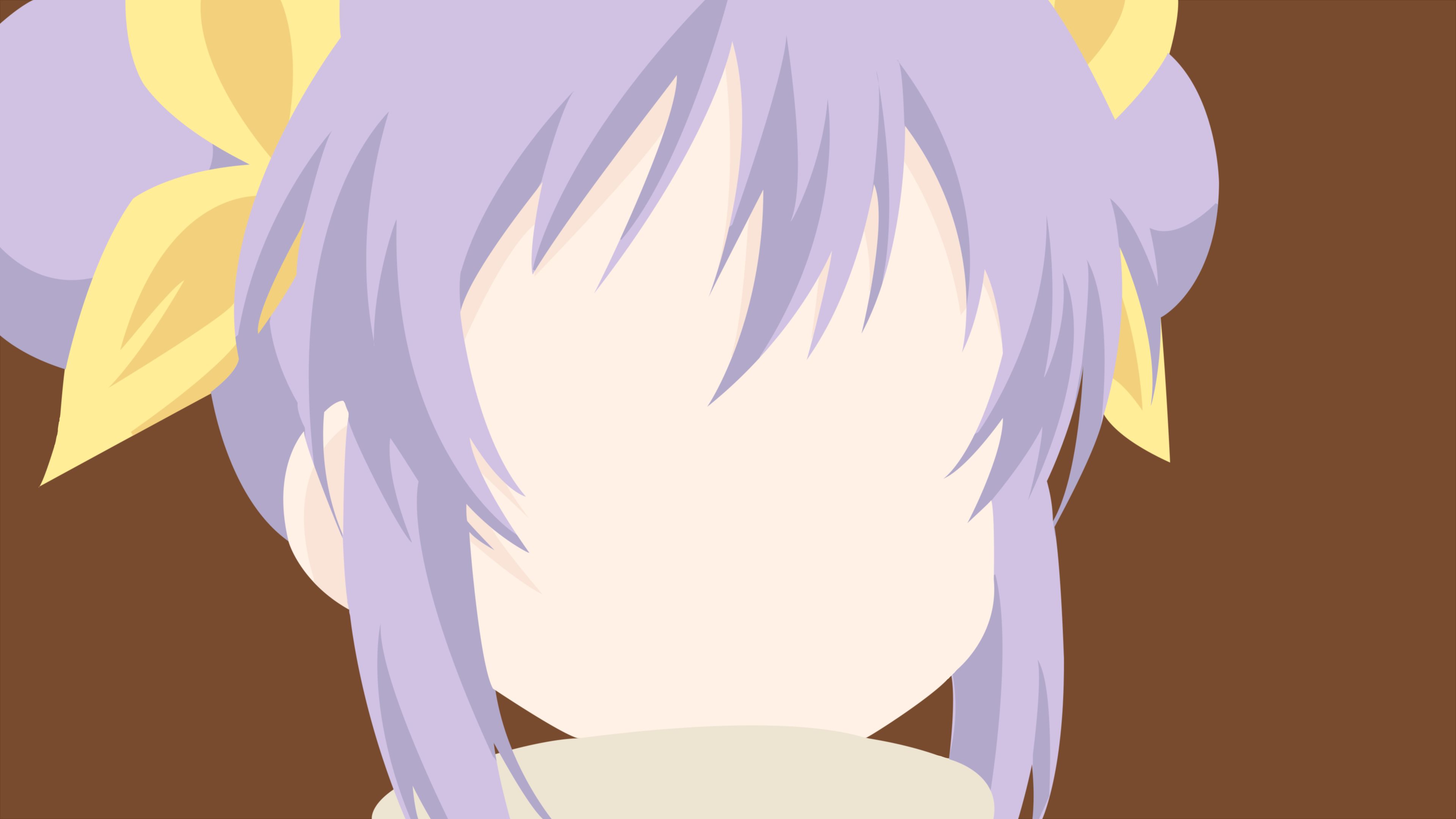 anime, non non biyori, close up, minimalist, purple hair, renge miyauchi