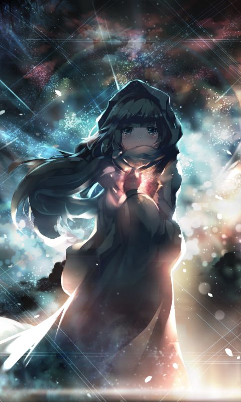 Download mobile wallpaper Anime, Sky, Light, Girl, Cloud for free.