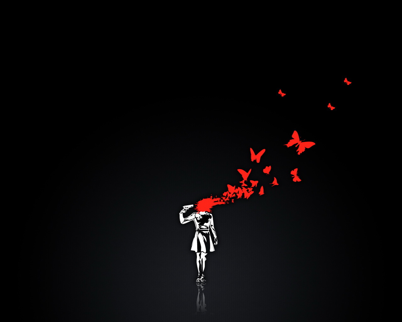 anime, death, black, butterflies HD wallpaper