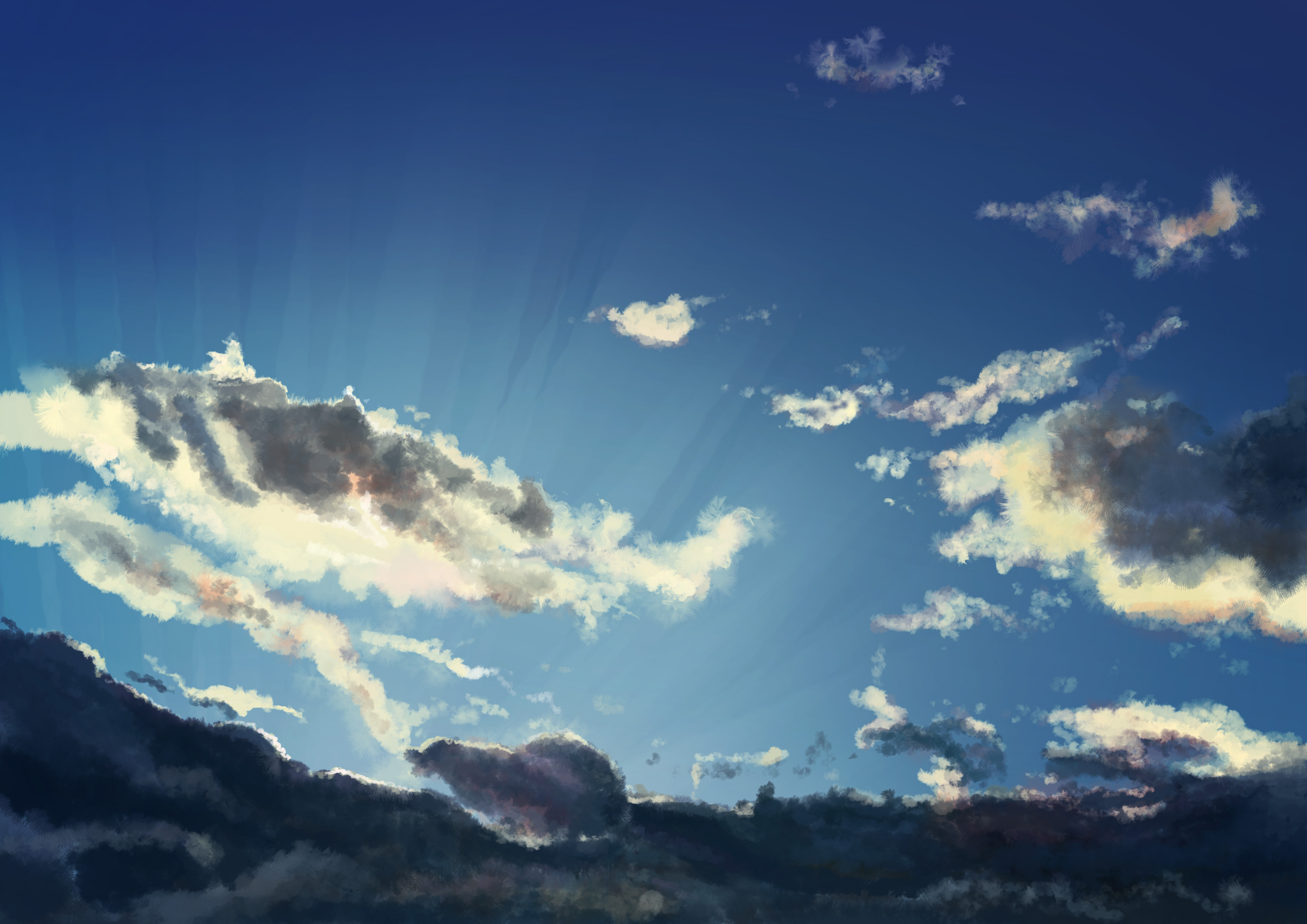 Free download wallpaper Anime, Sky, Cloud, Original on your PC desktop