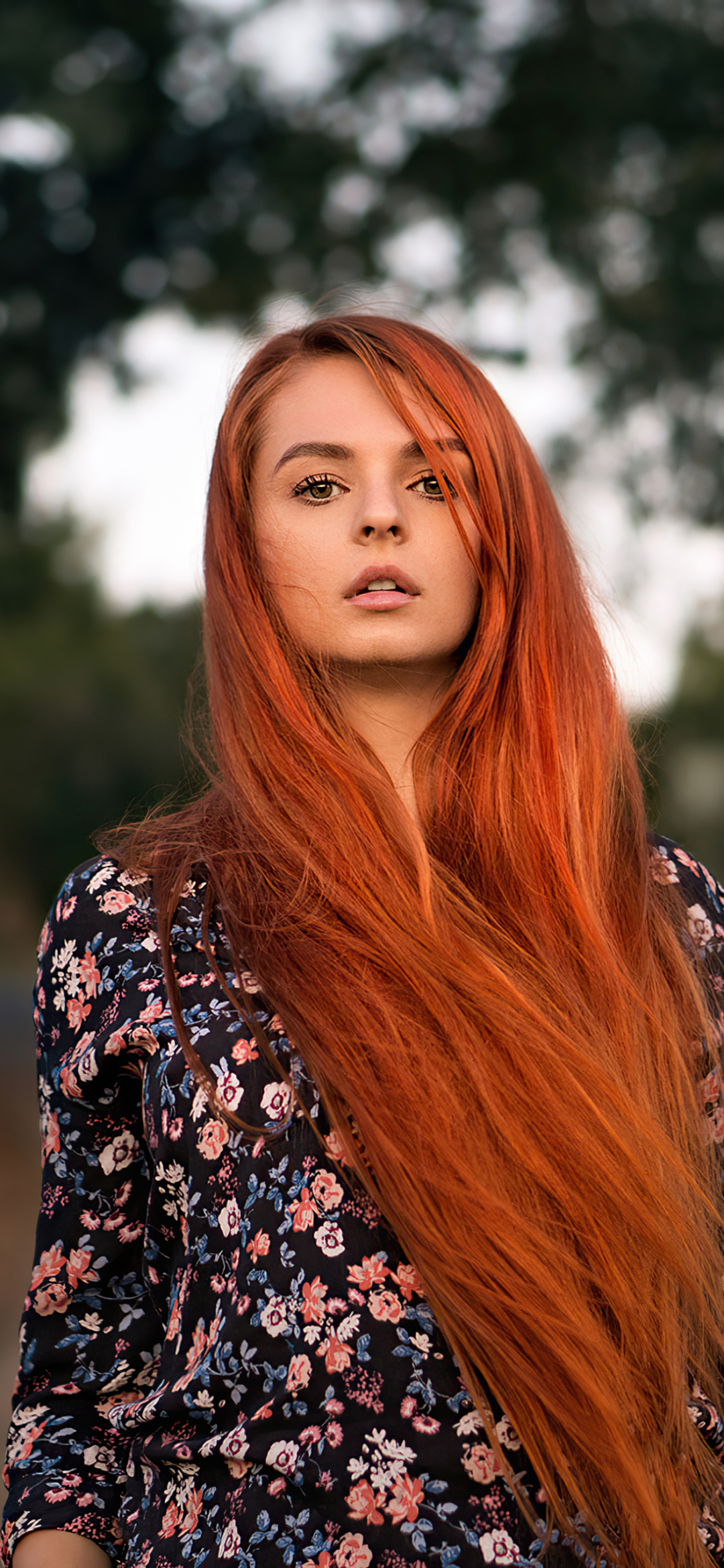 Download mobile wallpaper Redhead, Model, Women, Long Hair, Depth Of Field for free.