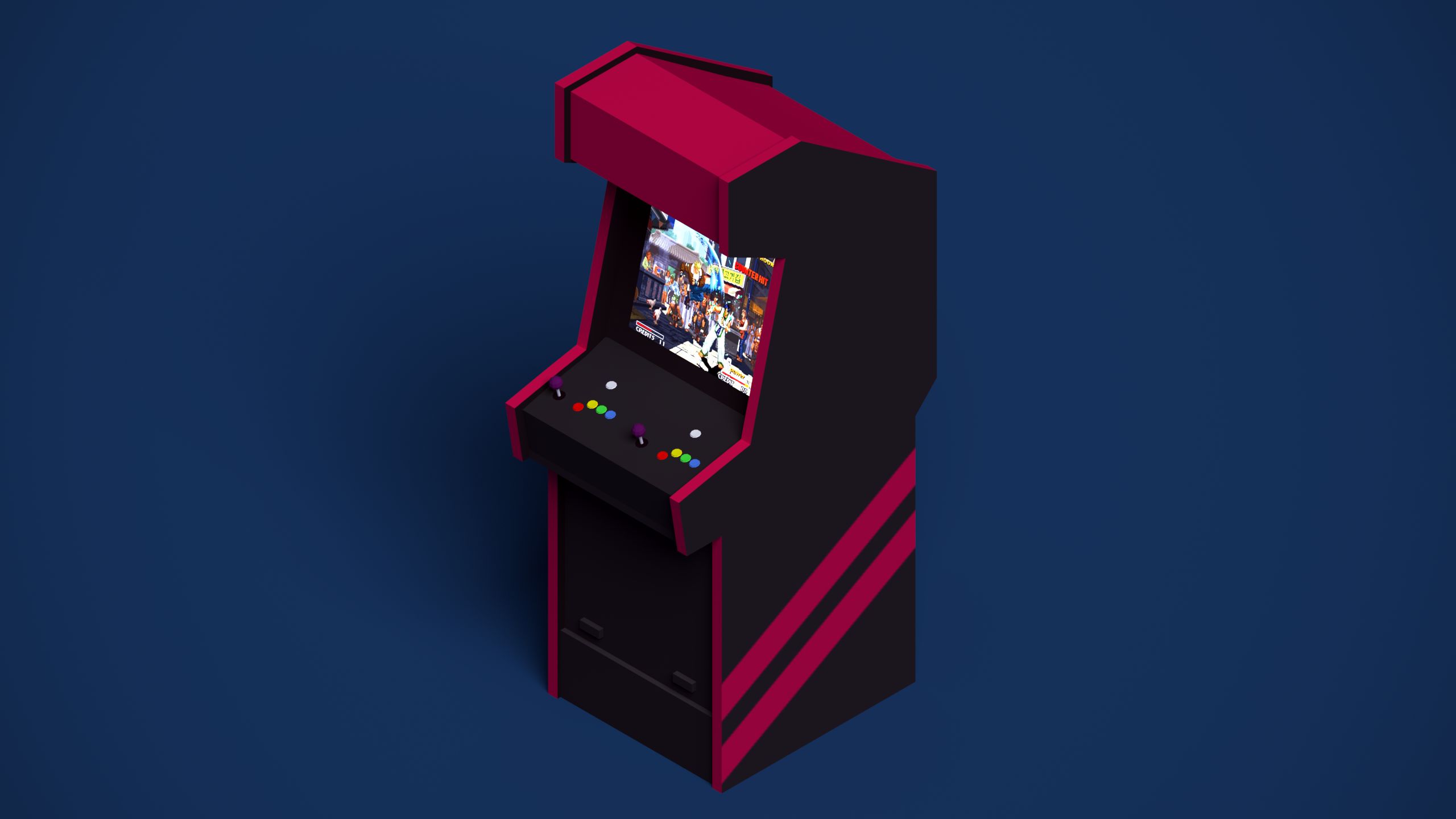 arcade, video game, low poly