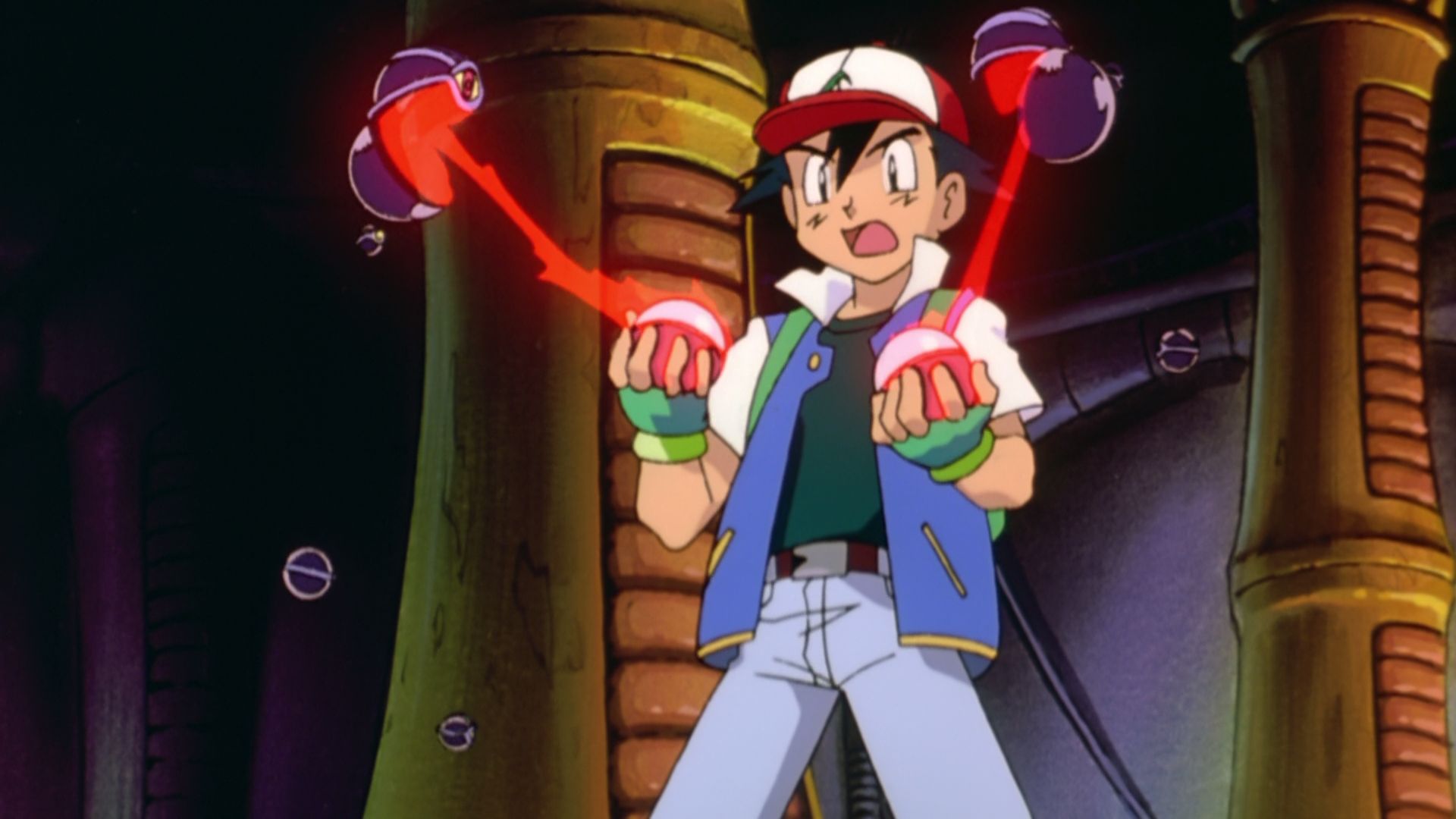 Baixar papel de parede para celular de Pokémon O Filme: Mewtwo Contra Ataca, Ash Ketchum, Pokébola, Pokémon, Anime gratuito.