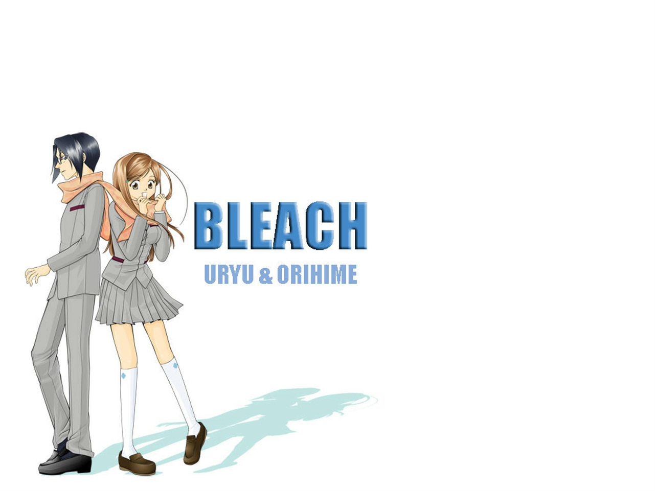 Handy-Wallpaper Bleach, Animes, Orihime Inoue, Uryu Ishida kostenlos herunterladen.