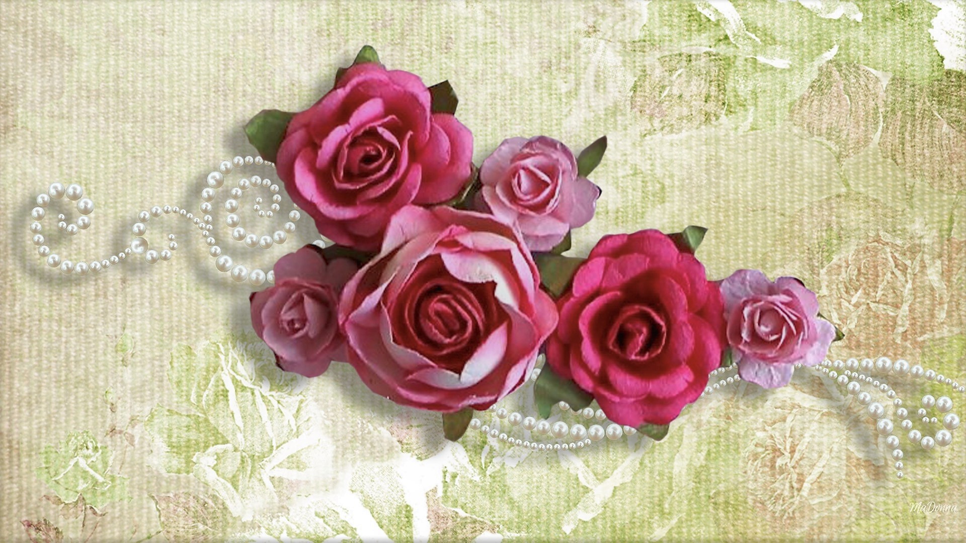 Download mobile wallpaper Rose, Vintage, Artistic, Pearl, Pink Rose for free.