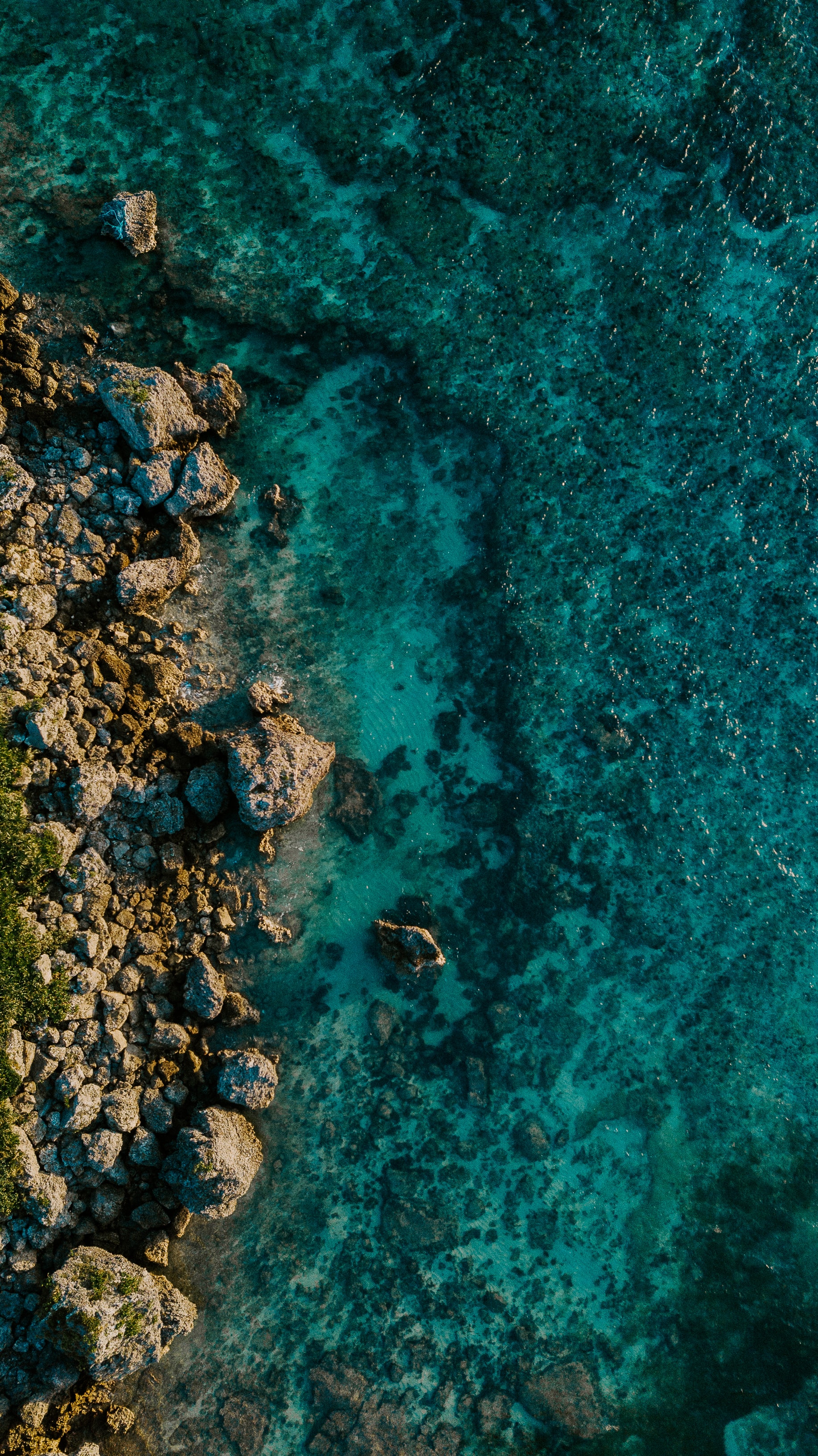 vertical wallpaper sea, view from above, nature, water, stones, shore, bank