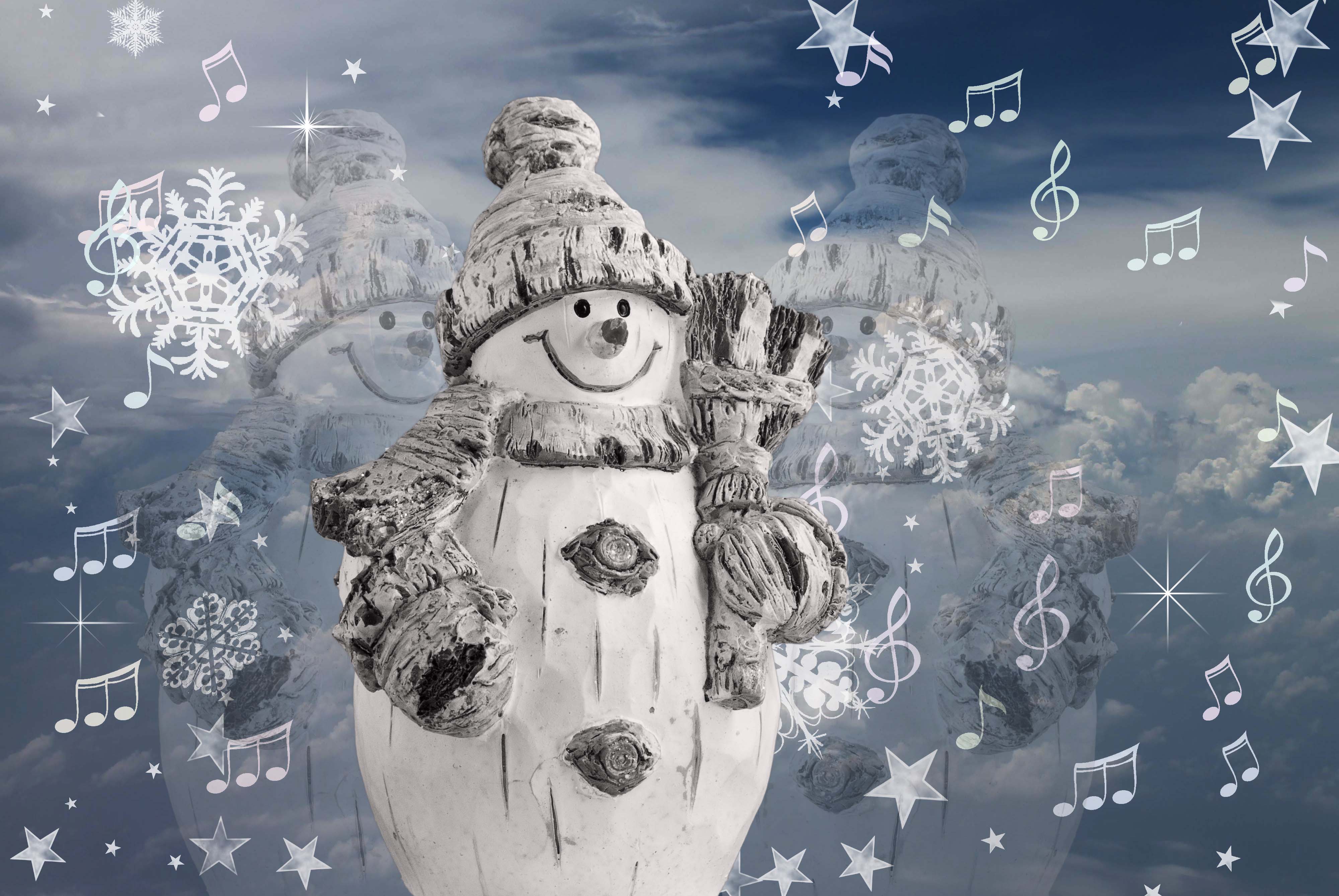 Download mobile wallpaper Snowman, Decoration, Artistic for free.