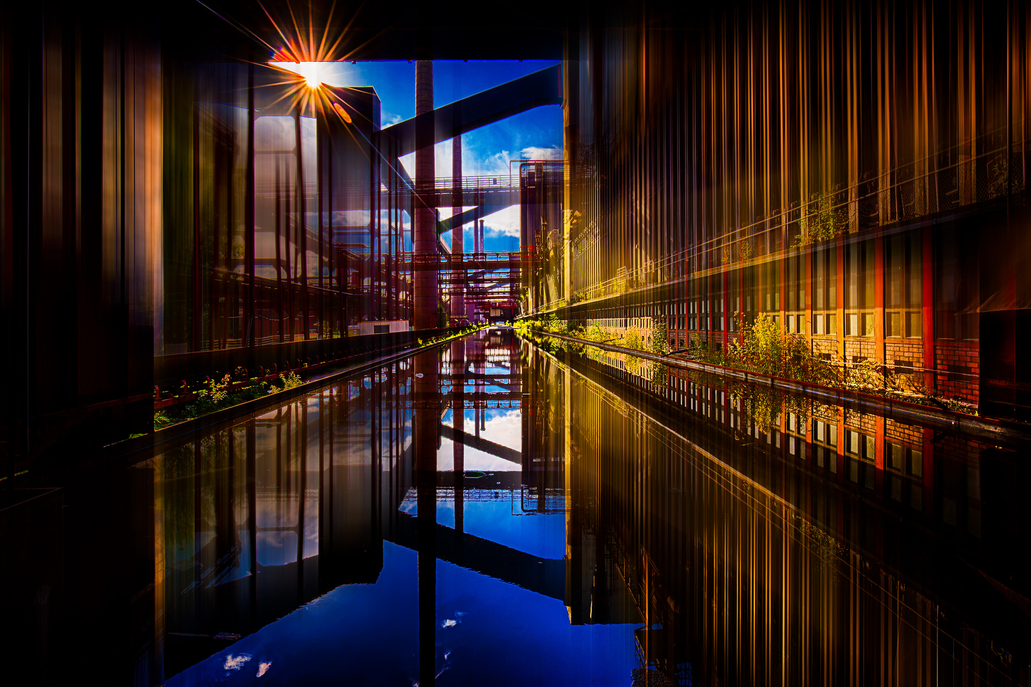 Free download wallpaper Building, Reflection, Photography, Factory, Canal on your PC desktop