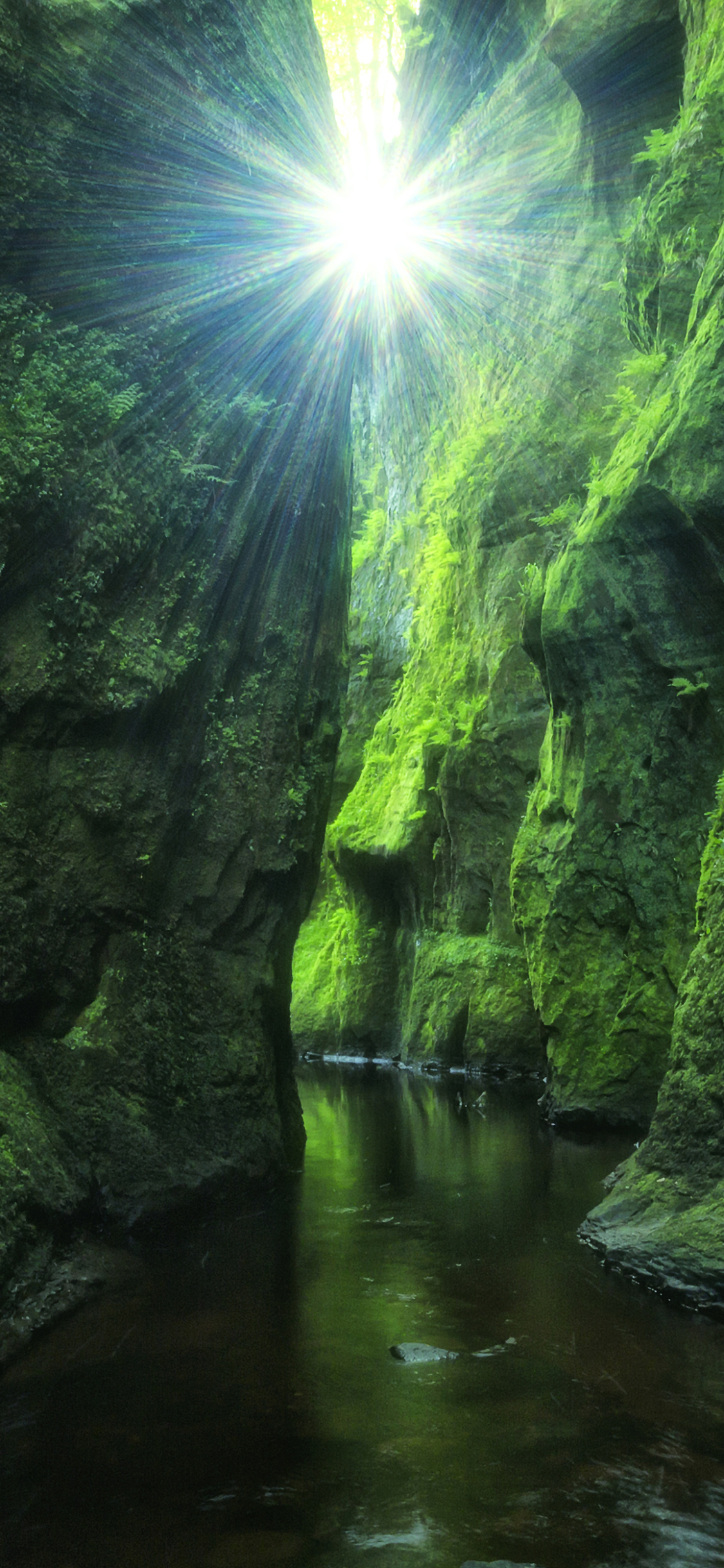 Download mobile wallpaper Nature, Canyon, Earth, Stream, Canyons, Sunbeam, Sunbean for free.