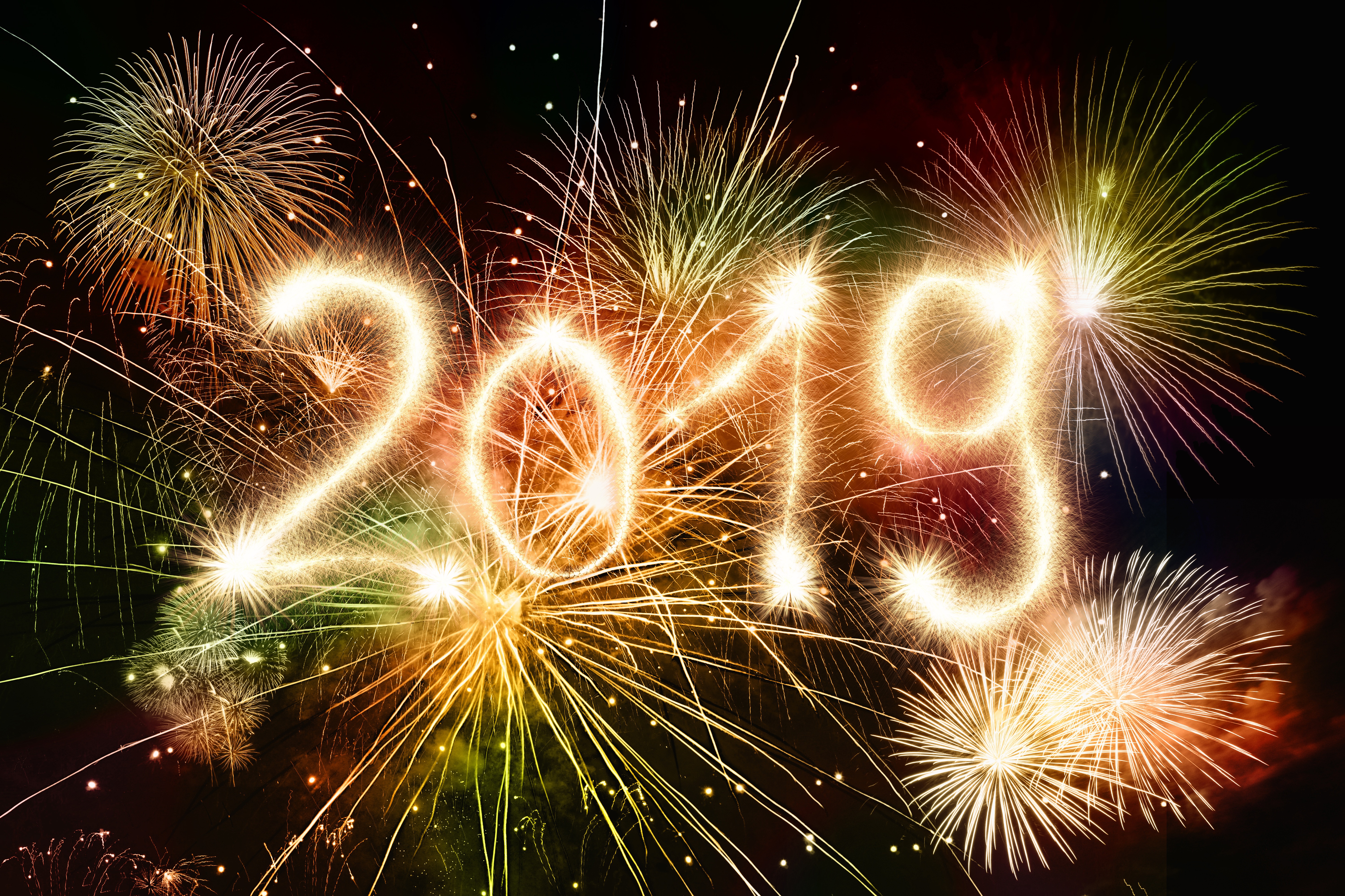 無料モバイル壁紙花火, ホリデー, 2019年新年をダウンロードします。