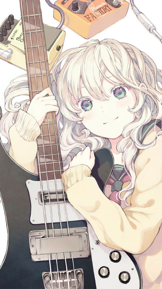 Handy-Wallpaper Mädchen, Gitarre, Animes kostenlos herunterladen.