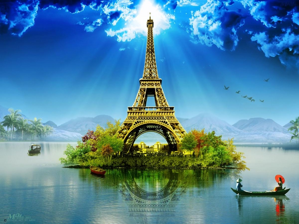 eiffel tower, pictures, landscape Full HD