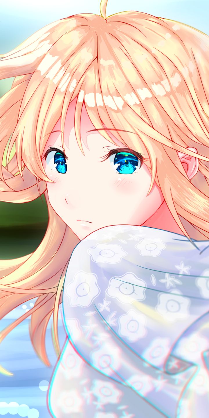 Handy-Wallpaper Blond, Blaue Augen, Blondinen, Animes, Violet Evergarden (Charakter), Violet Evergarden kostenlos herunterladen.