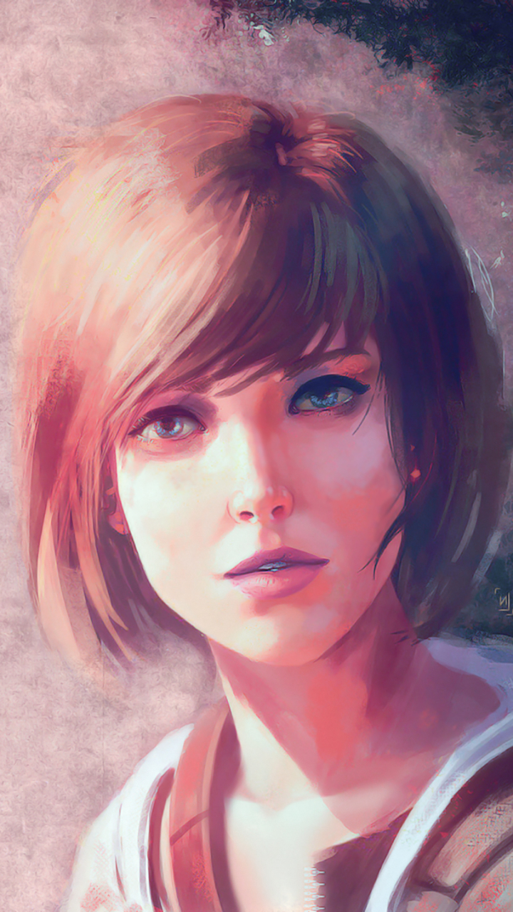 Download mobile wallpaper Portrait, Painting, Blue Eyes, Video Game, Short Hair, Max Caulfield, Life Is Strange for free.