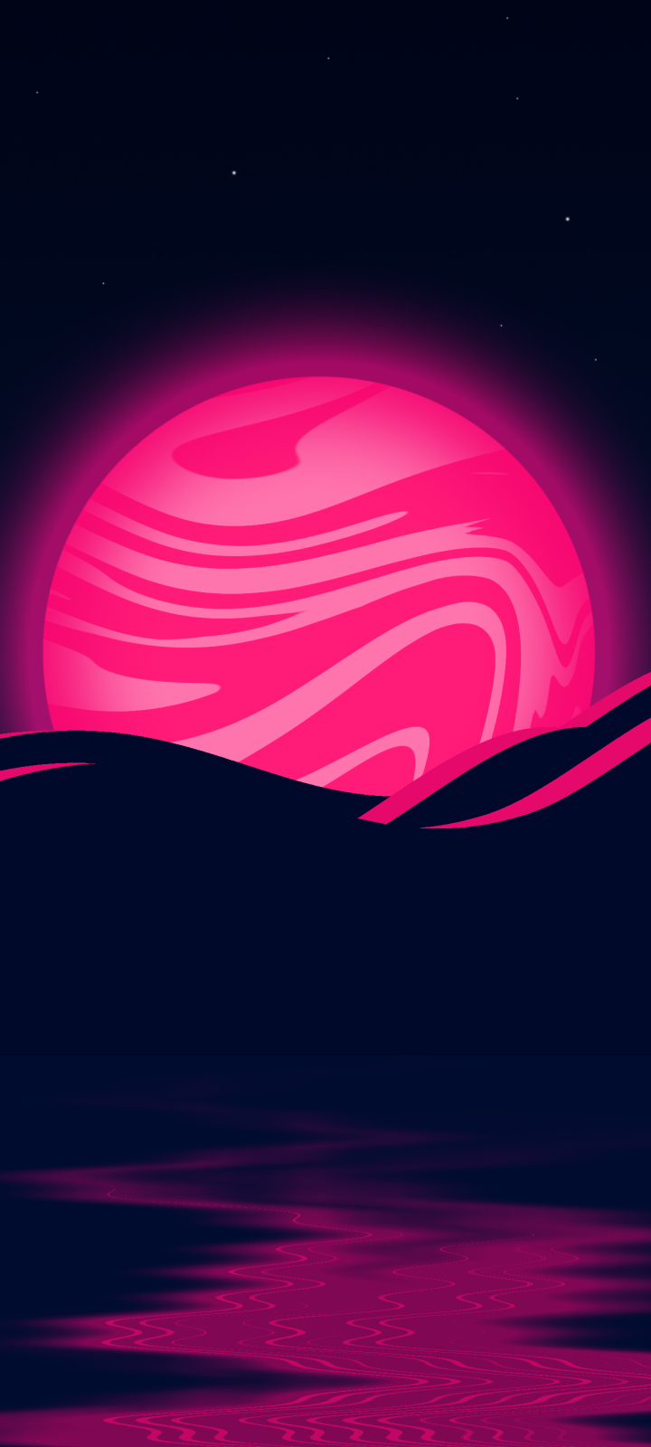 Descarga gratuita de fondo de pantalla para móvil de Paisaje, Rosa, Luna, Rosado, Artístico.