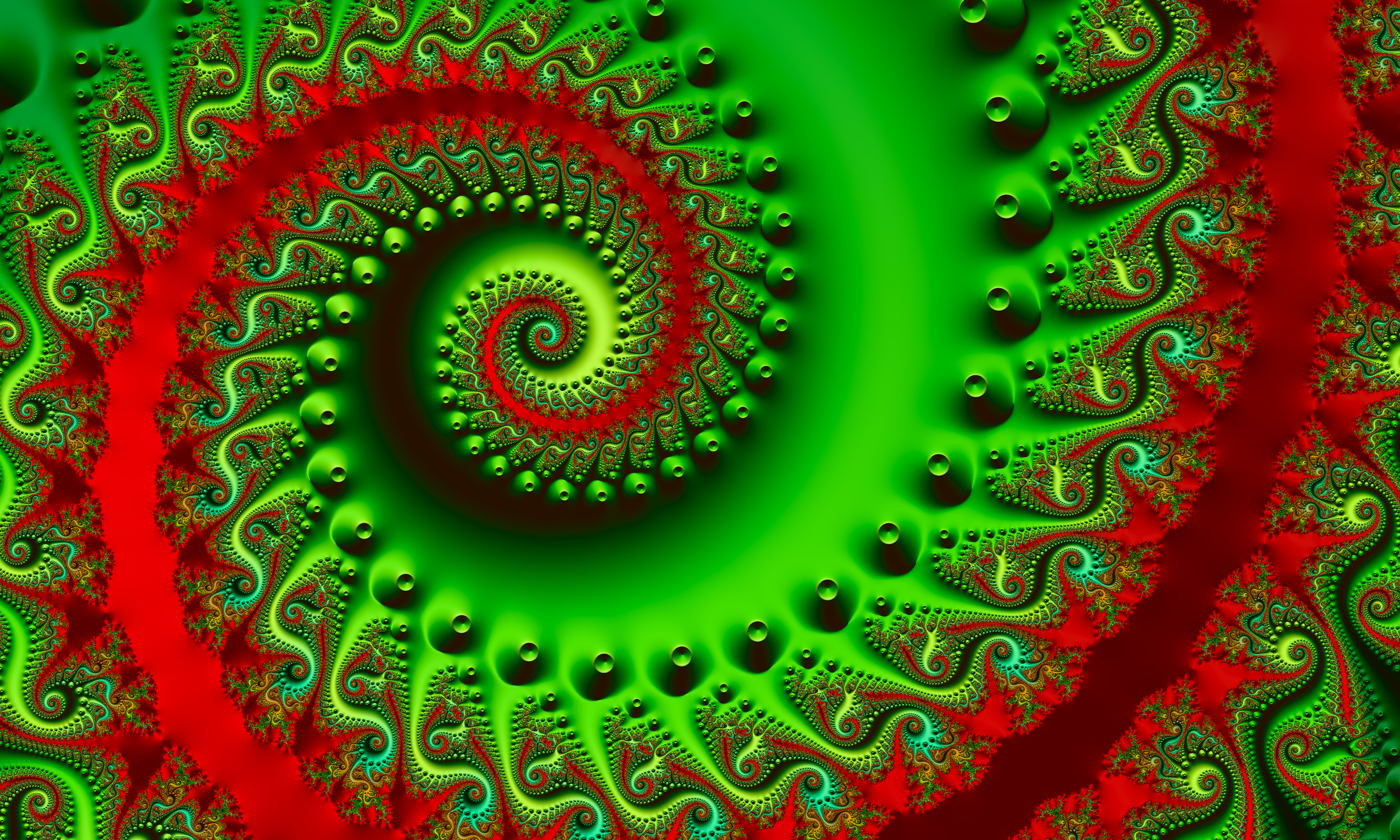 bright, spiral, 3d, motley, multicolored, fractal, swirling, involute