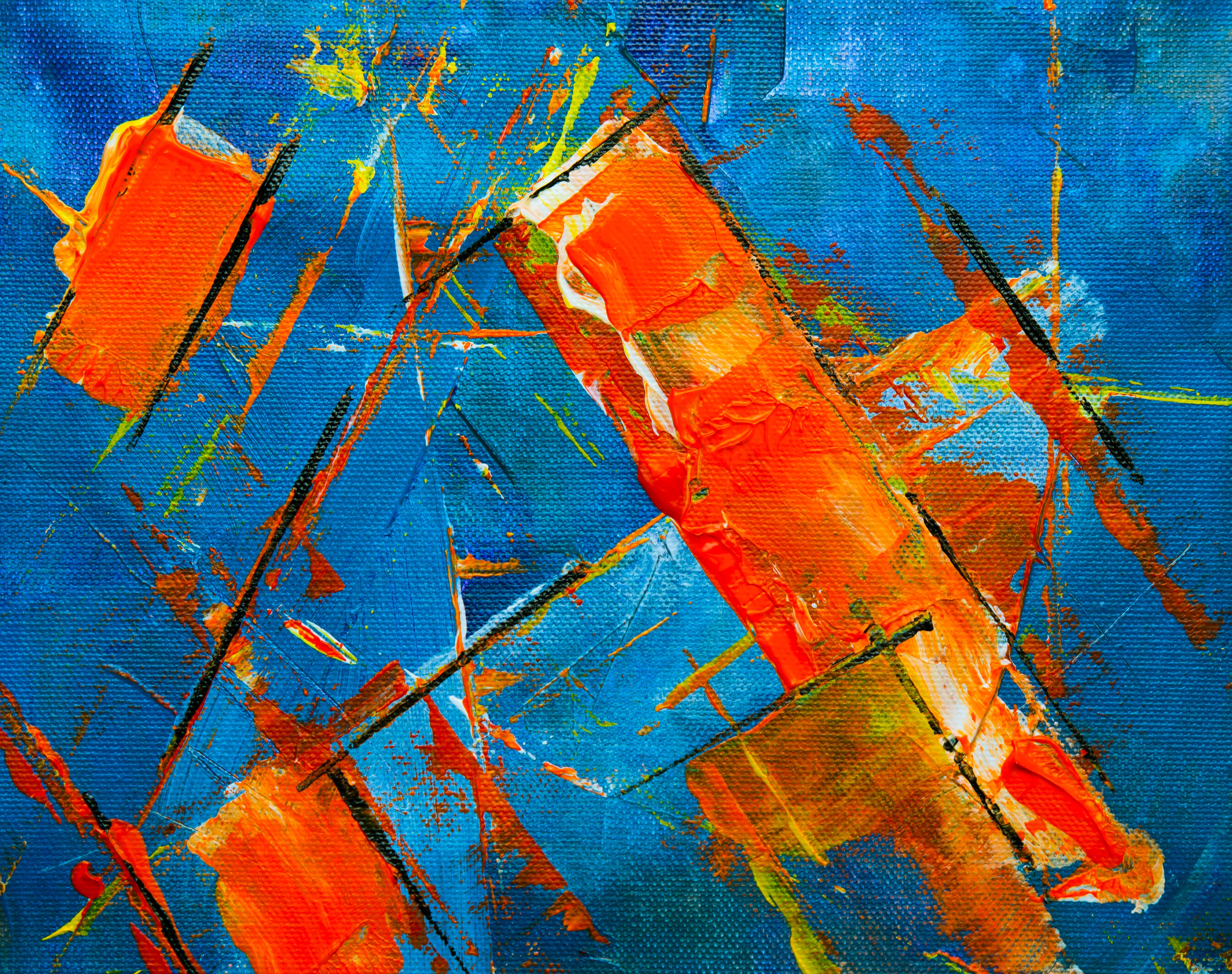 strokes, abstract, bright, paint, canvas, smears