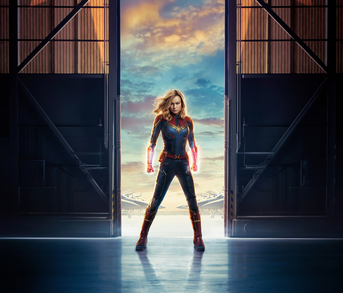 Handy-Wallpaper Filme, Superheld, Carol Danvers, Captain Marvel, Brie Larson kostenlos herunterladen.