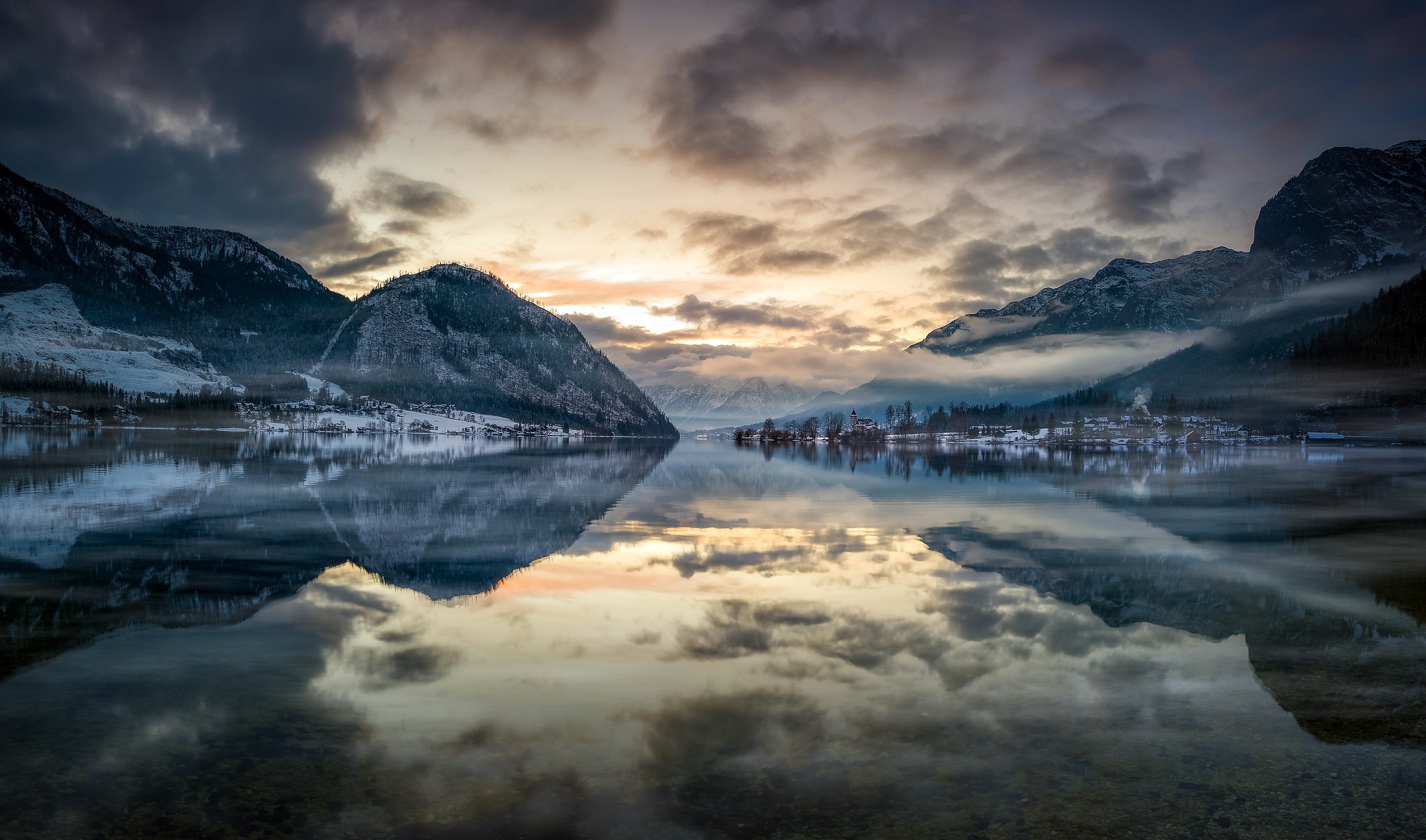 Download mobile wallpaper Winter, Mountain, Lake, Reflection, Photography for free.