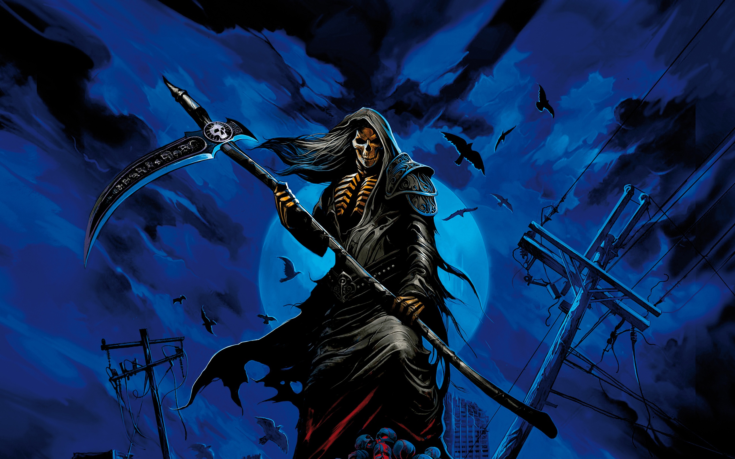Download mobile wallpaper Dark, Grim Reaper, Scythe for free.