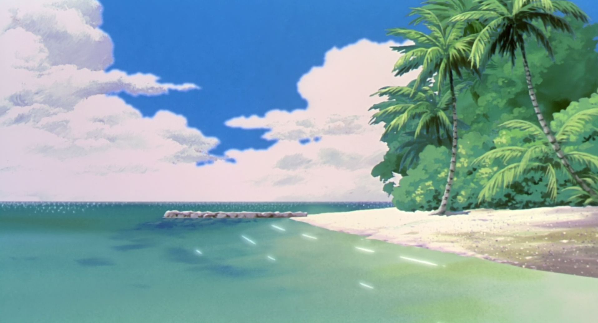 Скачать картинку Аниме, Небо, Море, Пляж, Покемон, Покемон: Фильм 2000 в телефон бесплатно.