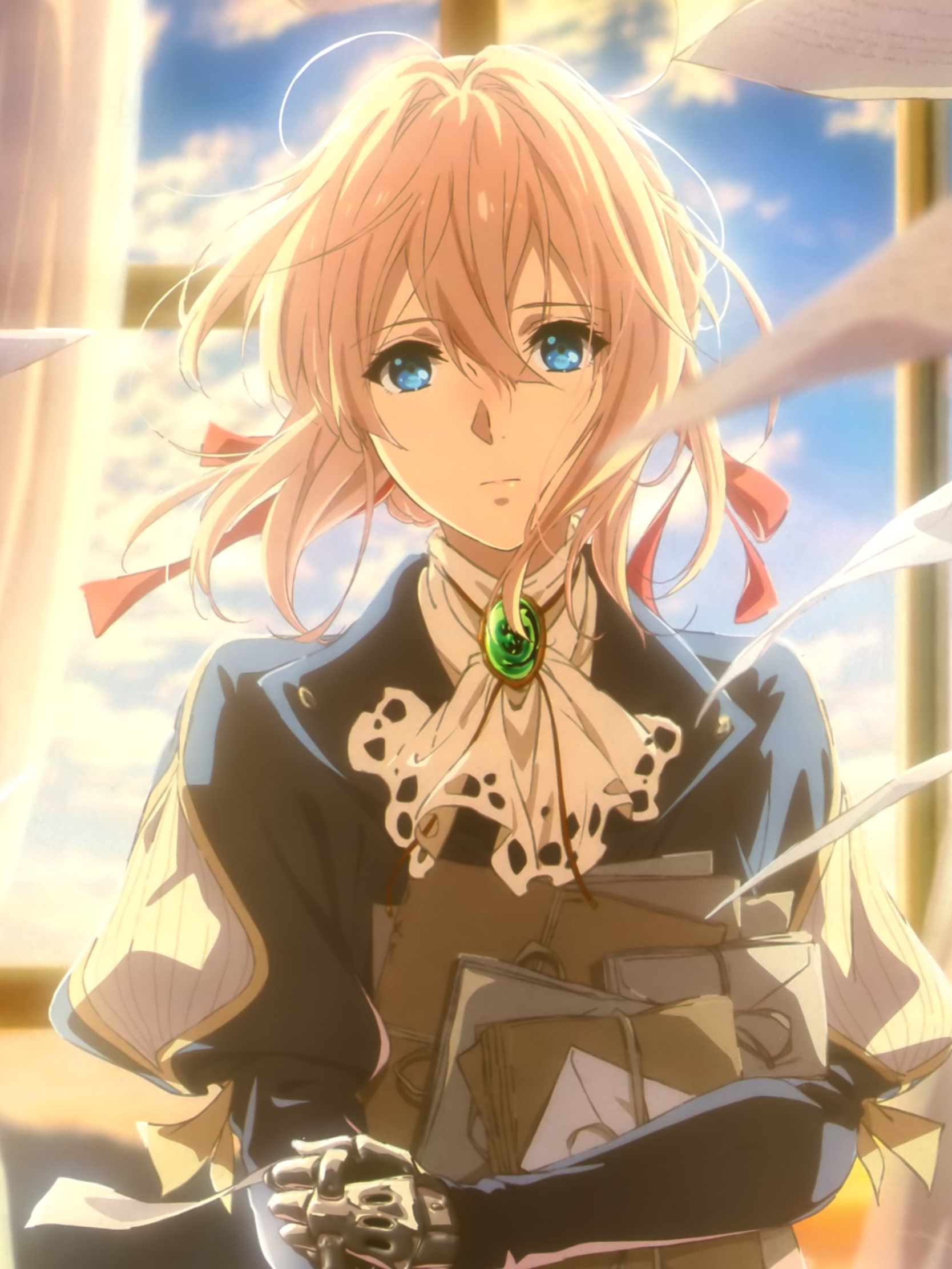 Handy-Wallpaper Blond, Blaue Augen, Blondinen, Animes, Violet Evergarden (Charakter), Violet Evergarden kostenlos herunterladen.