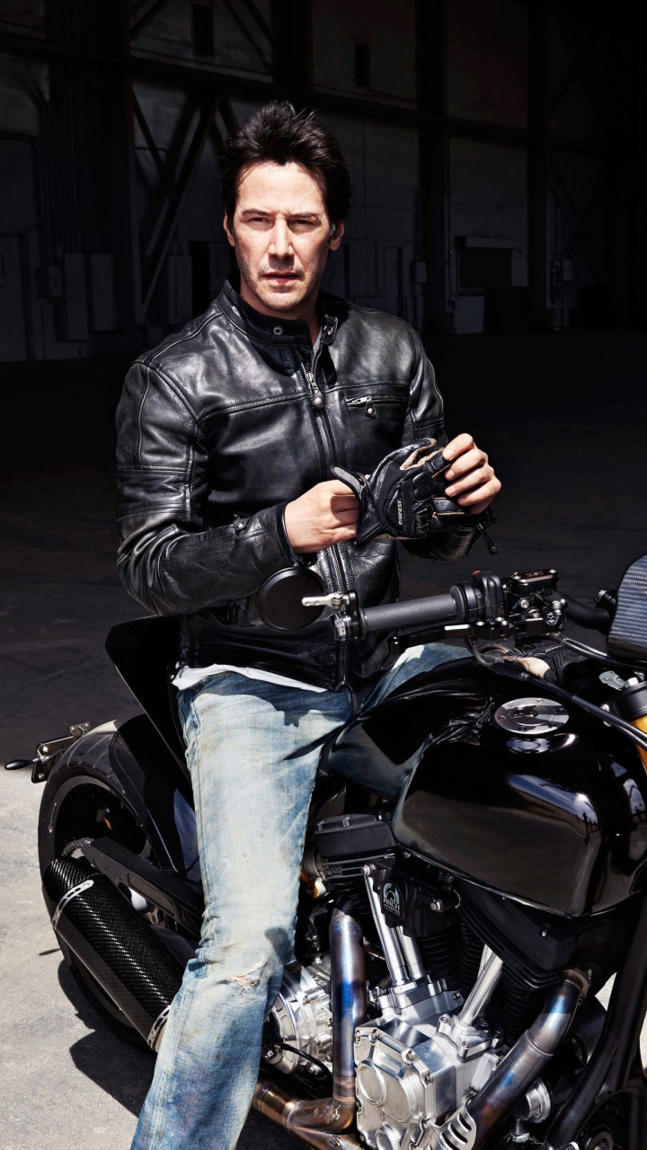 Download mobile wallpaper Keanu Reeves, Motorcycle, American, Celebrity, Actor for free.