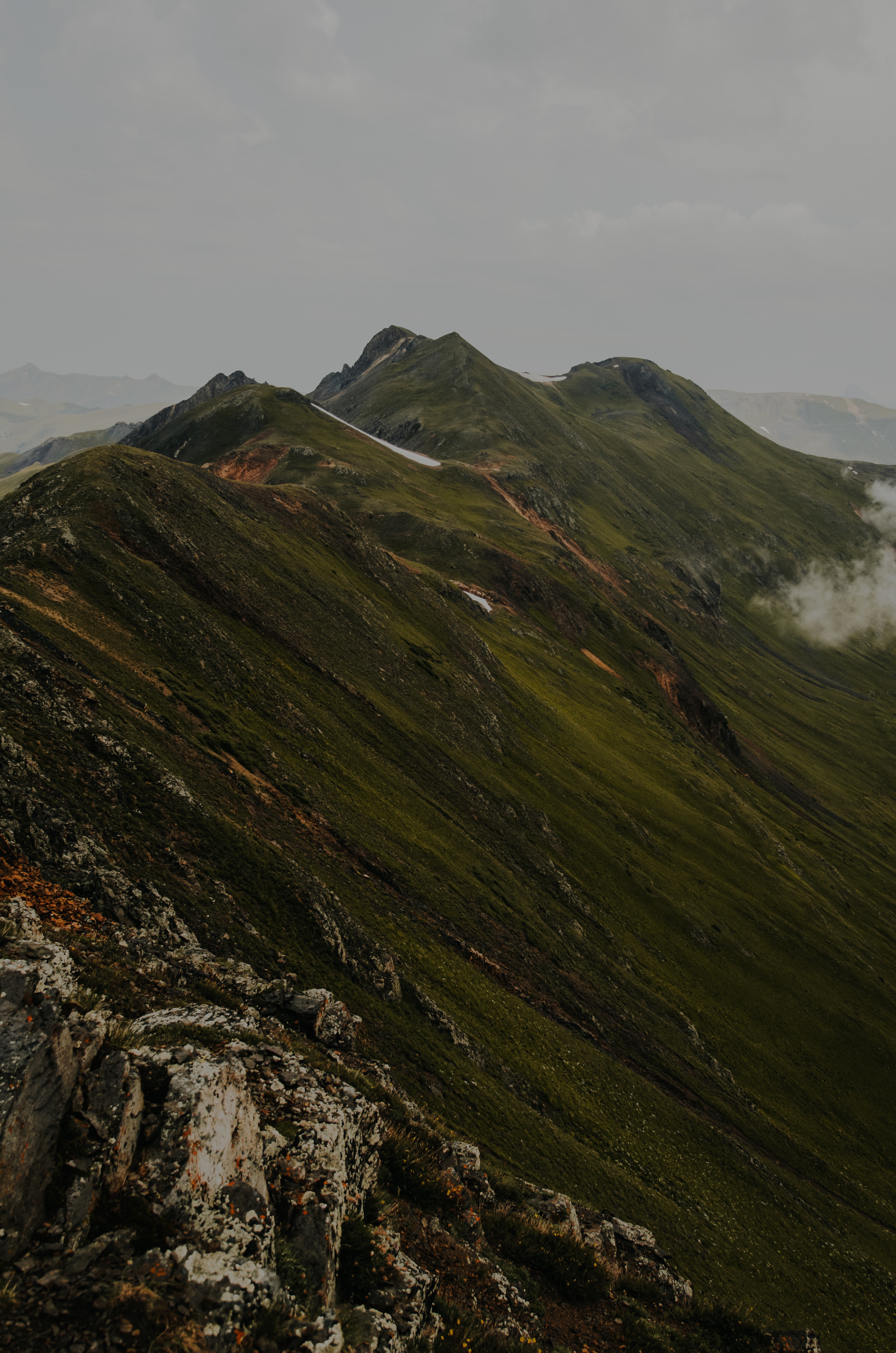 Free download wallpaper Nature, Grass, Stones, Mountains, Vertex, Top on your PC desktop