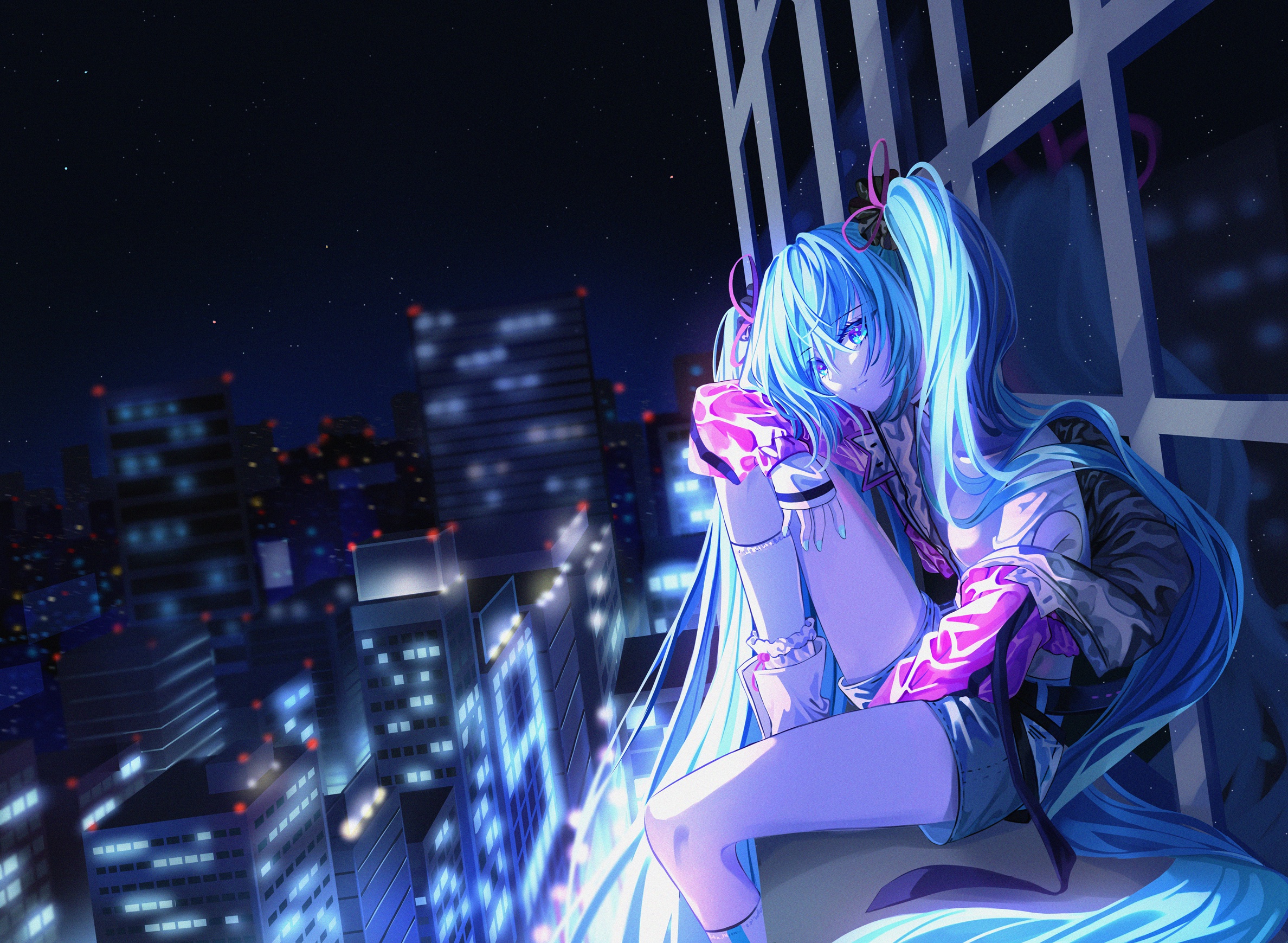 Handy-Wallpaper Vocaloid, Blaue Haare, Hatsune Miku, Animes, Lange Haare kostenlos herunterladen.