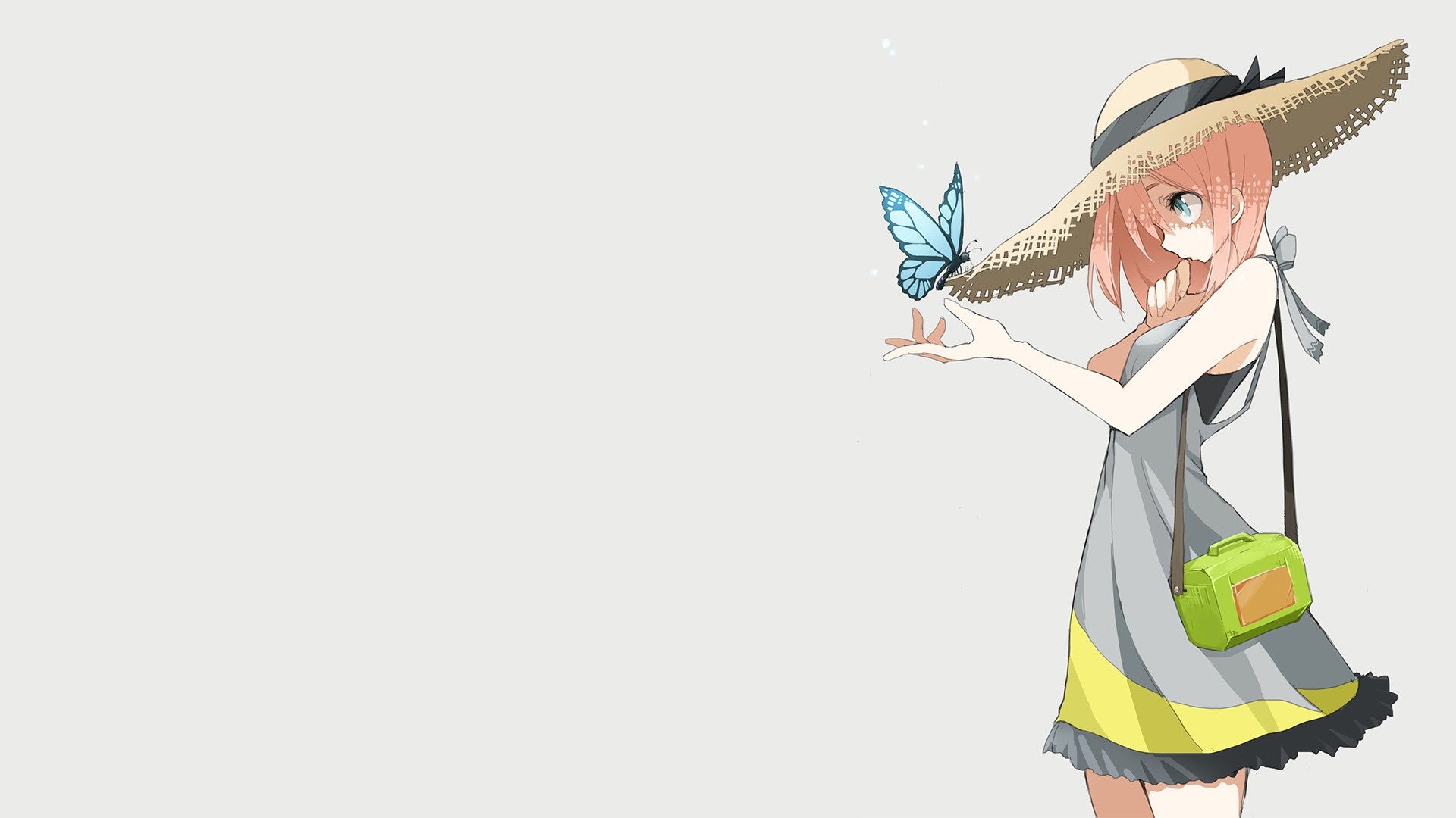 無料モバイル壁紙蝶, 女の子, アニメをダウンロードします。