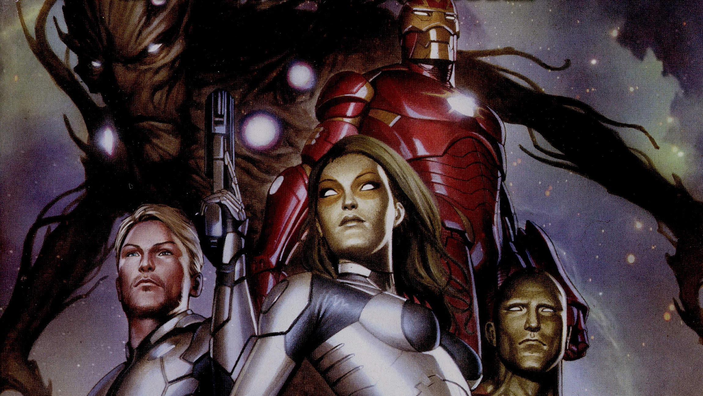 Handy-Wallpaper Comics, Ironman, Wächter Der Galaxie, Groot kostenlos herunterladen.